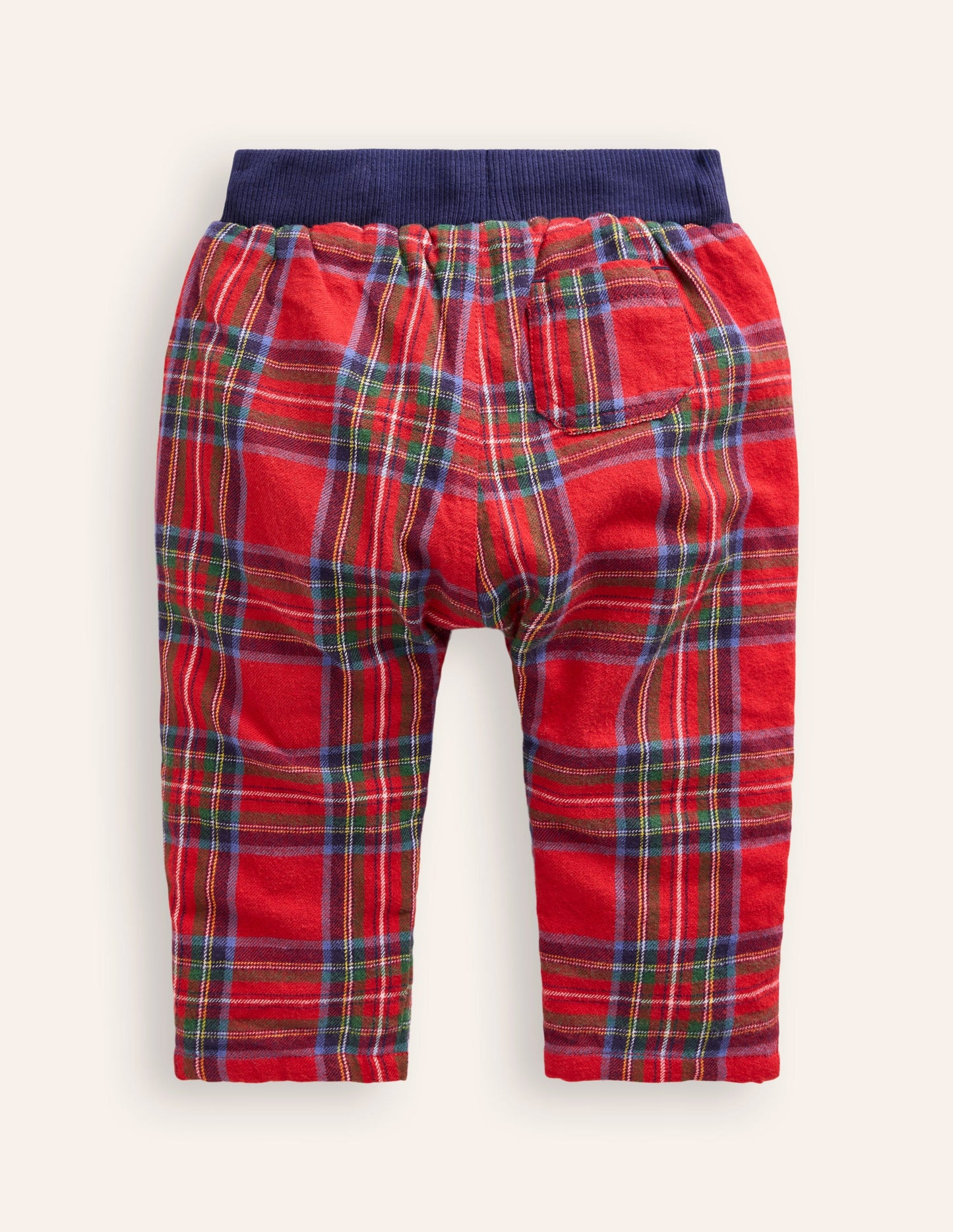 Cosy Lined Pants-Red and Blue Check