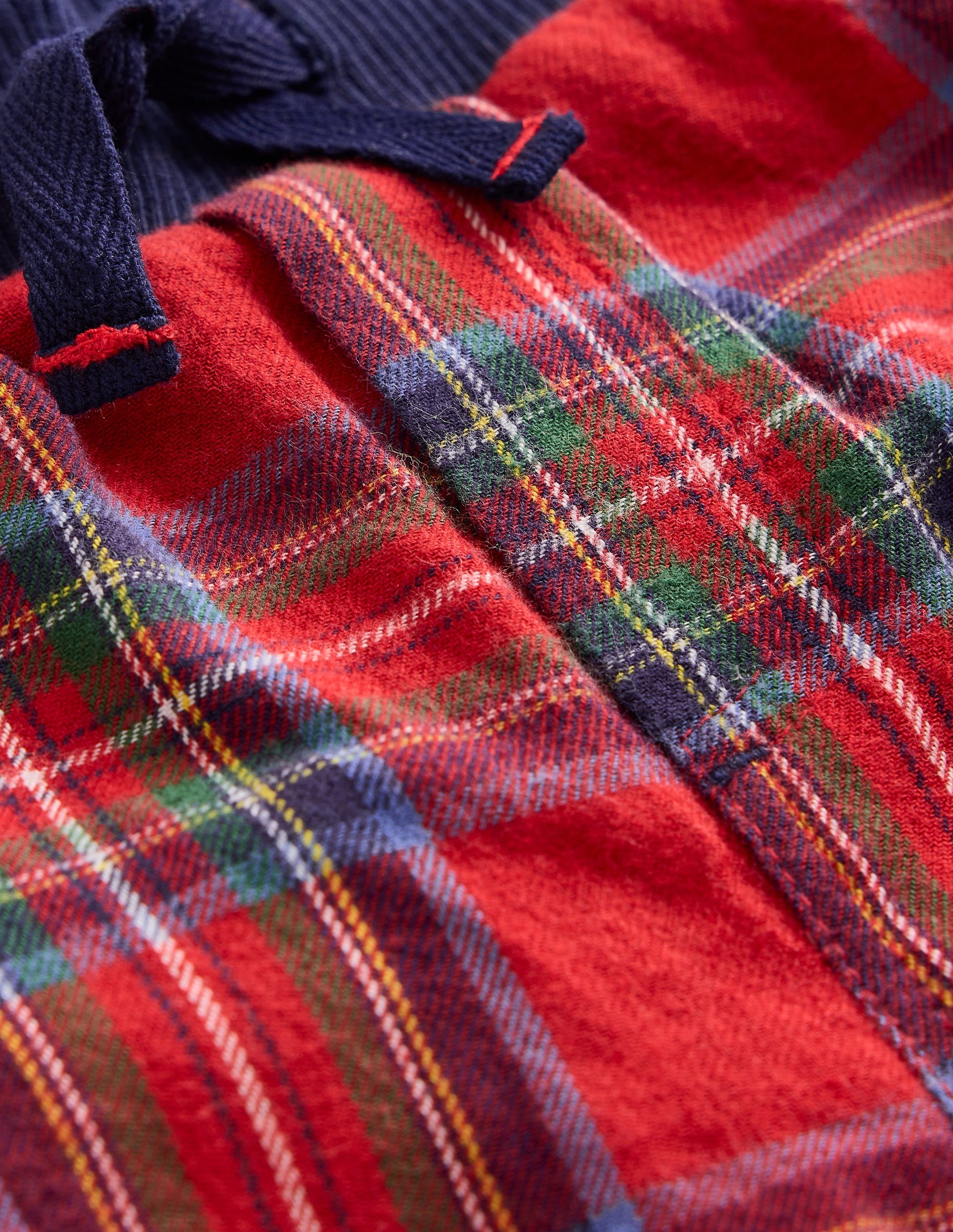 Cosy Lined Pants-Red and Blue Check-3