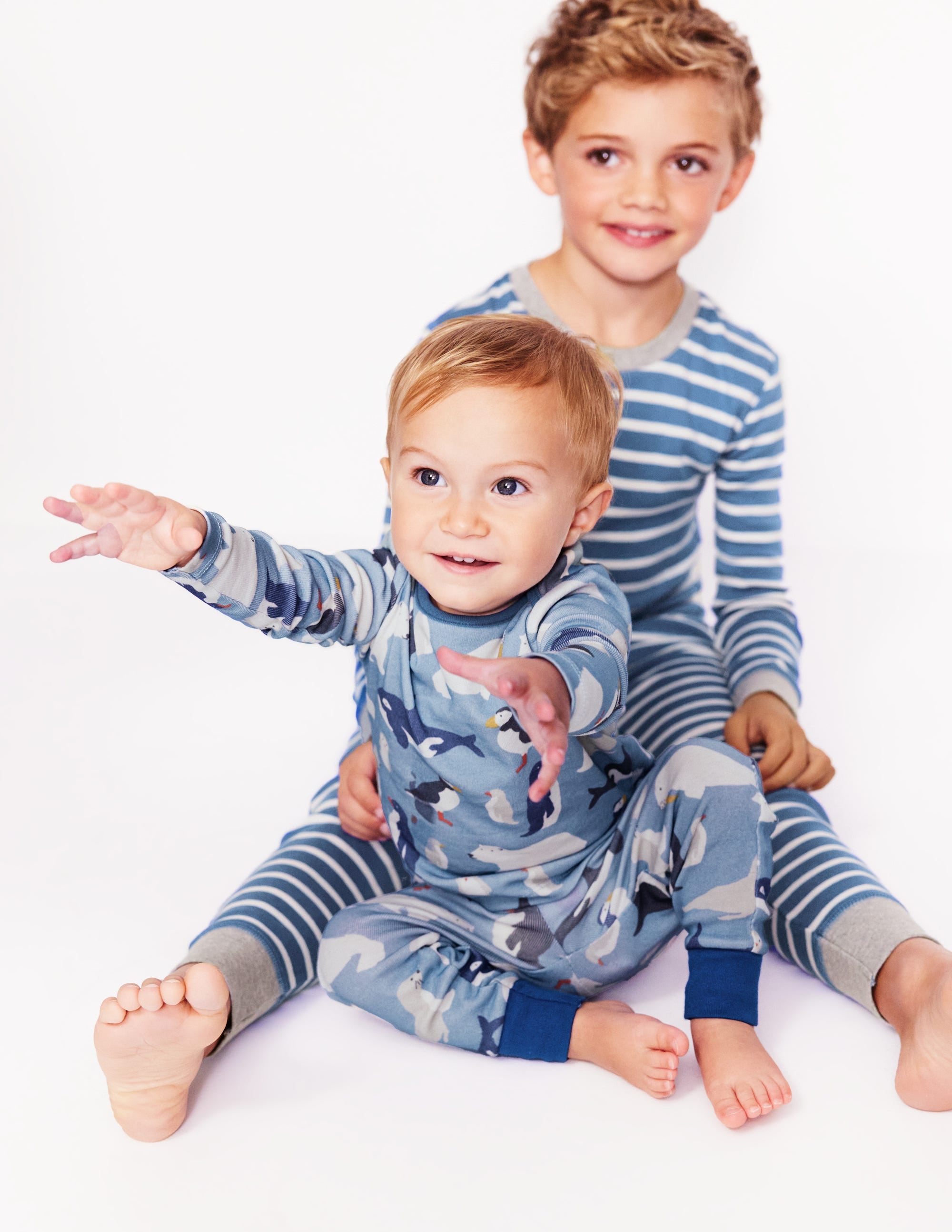 Snug Long John Pajamas-Glacier Blue Arctic Animals - Image 4