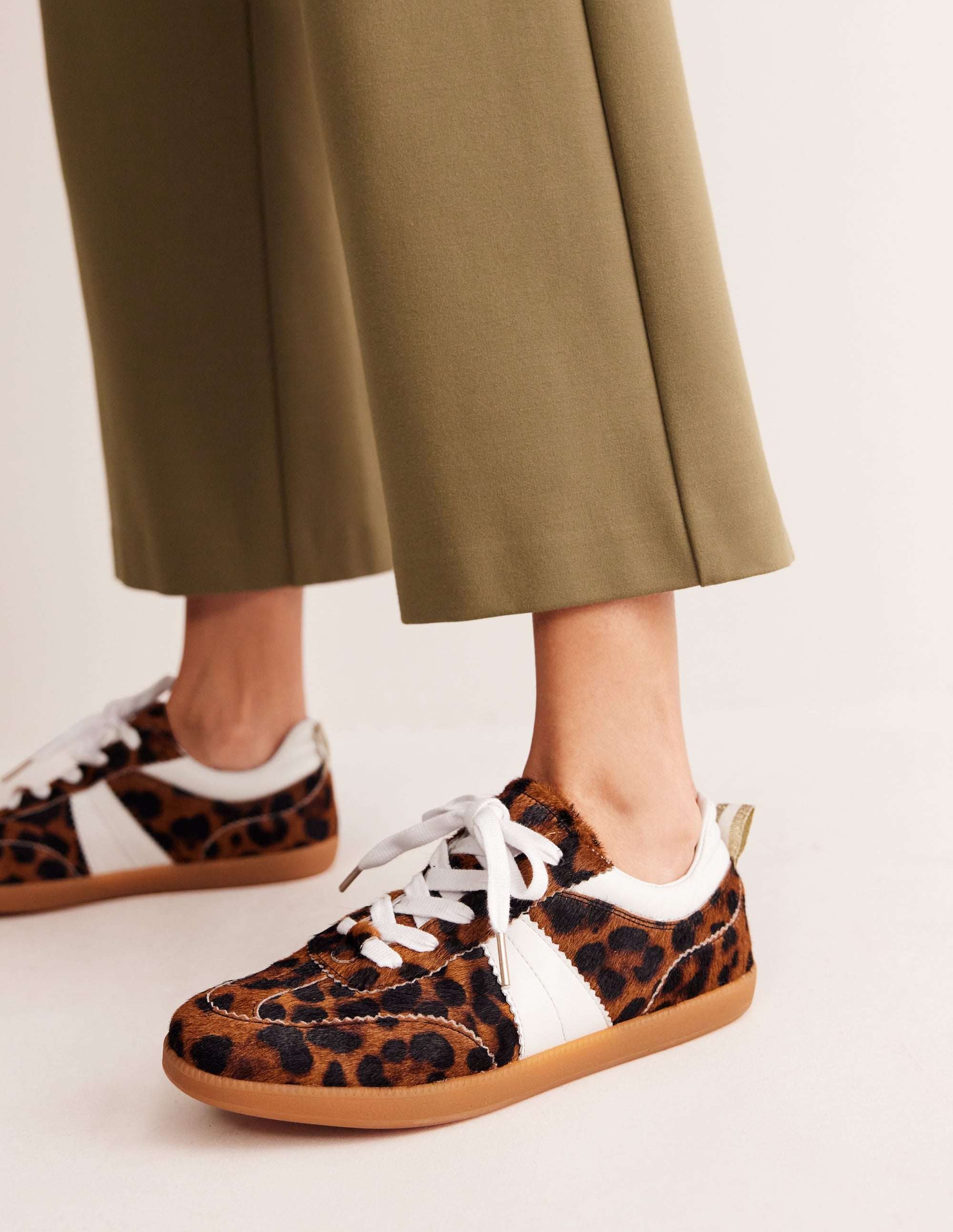 Erin Retro Tennis Trainers-Dark Classic Leopard - Image 1