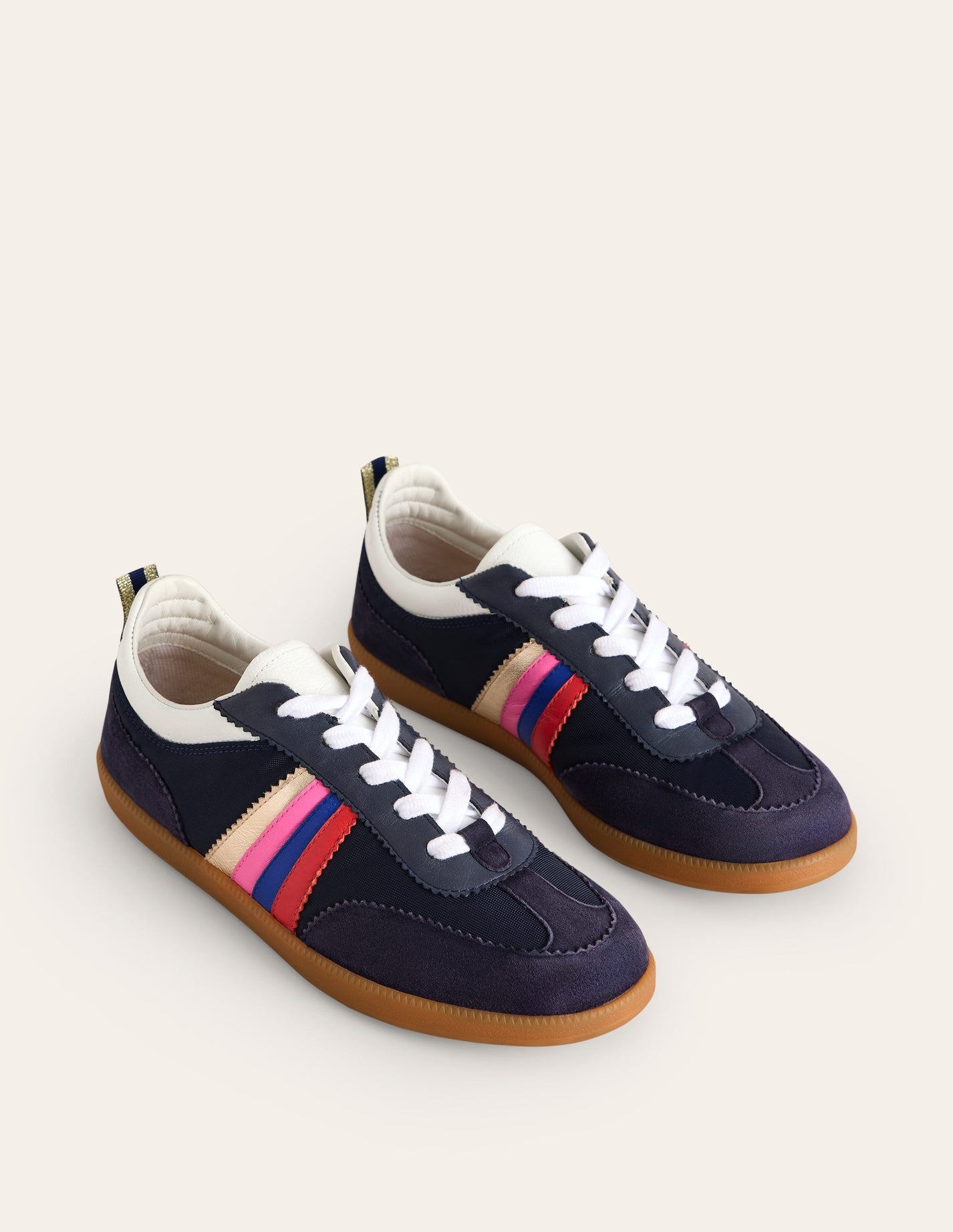 Erin Retro Tennis Trainers-Navy/Rainbow | Boden USA