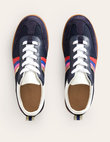 Erin Retro Tennis Sneakers-Navy/Rainbow