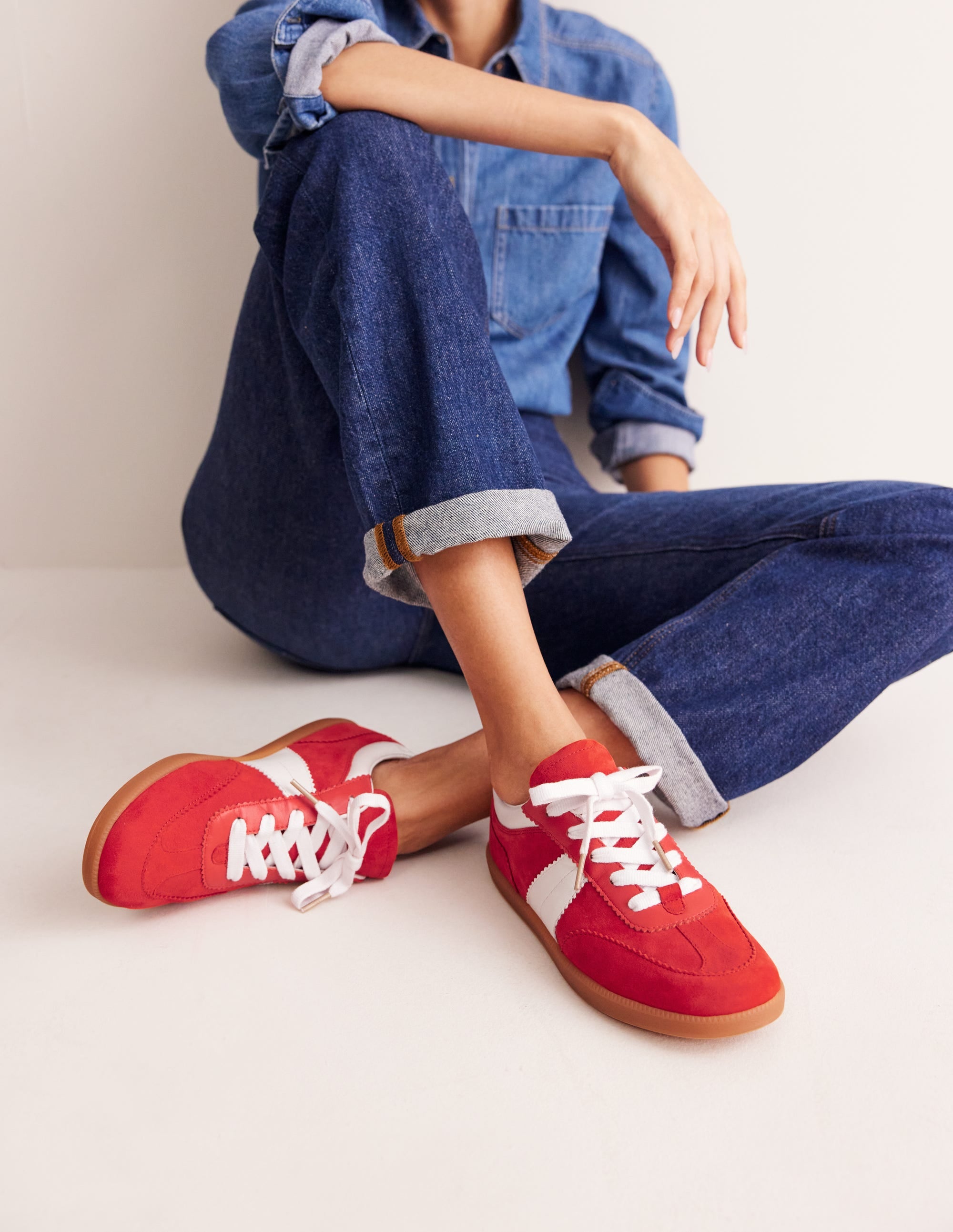 Erin Retro Tennis Trainers-Red - Image 2