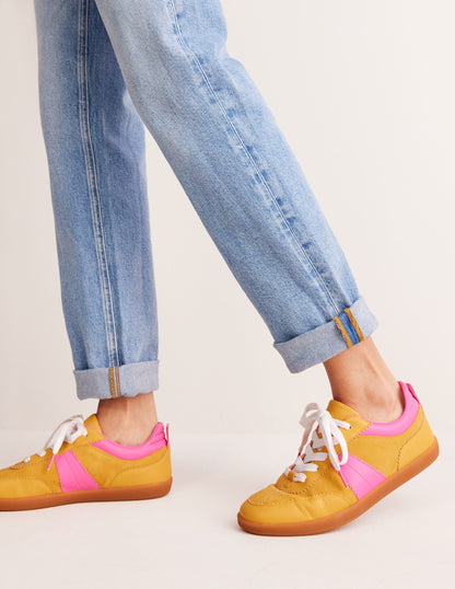 Erin Retro Tennis Sneakers-Yellow/Pink