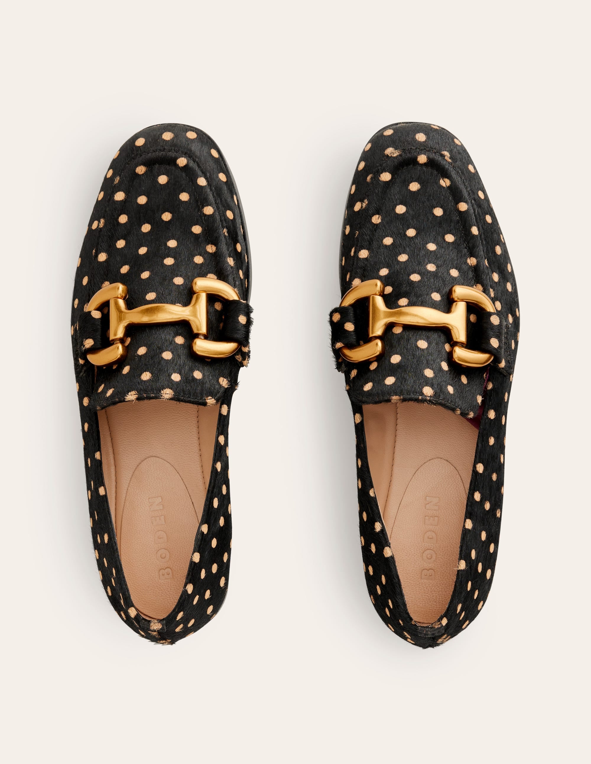 Iris Snaffle Loafers-Black and Camel Spot - Image 5