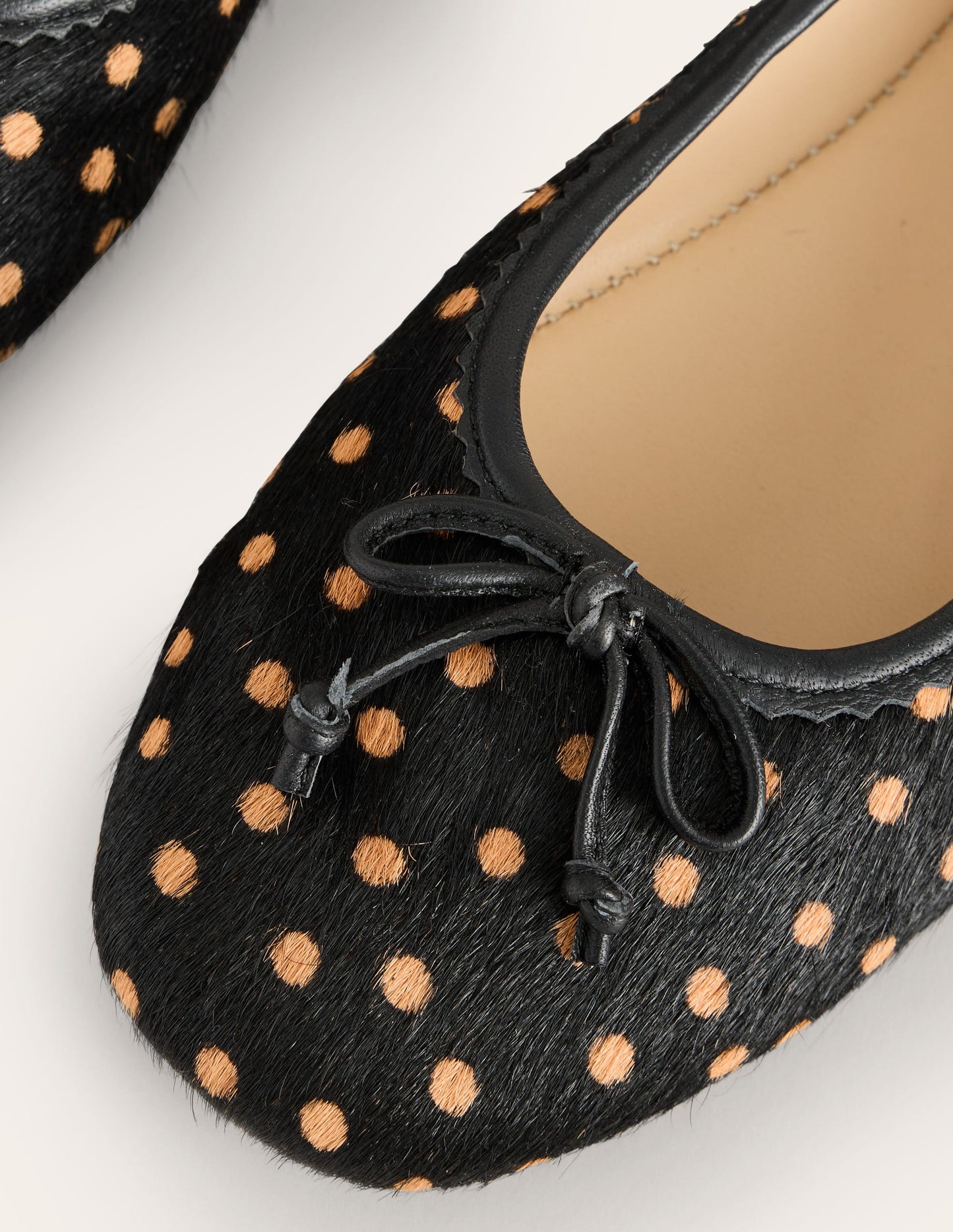 Kitty Flexi Sole Ballet Flats-Black and Camel Spot