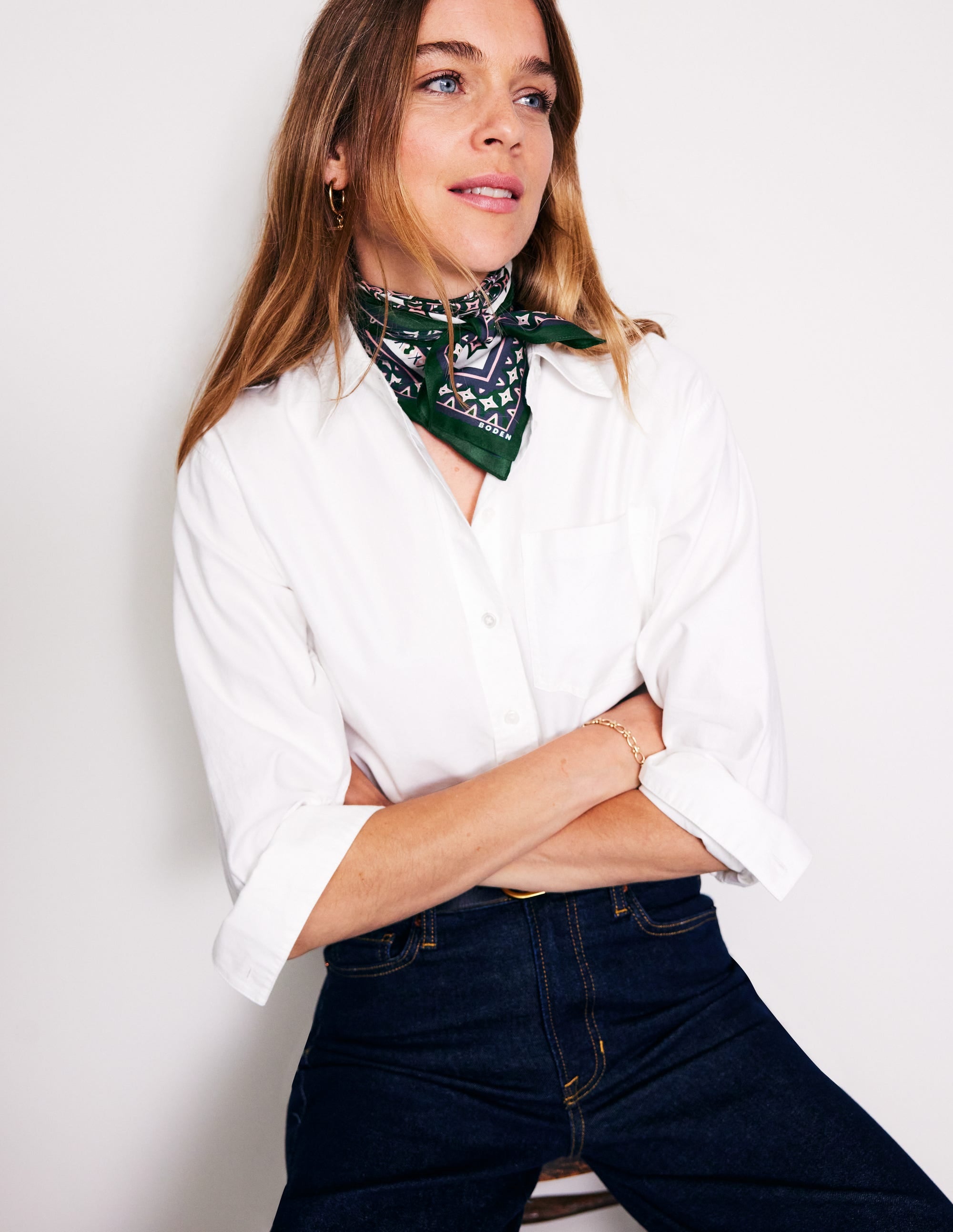 Elisabeth Silk Square Scarf-Geo Mosaic - Image 1