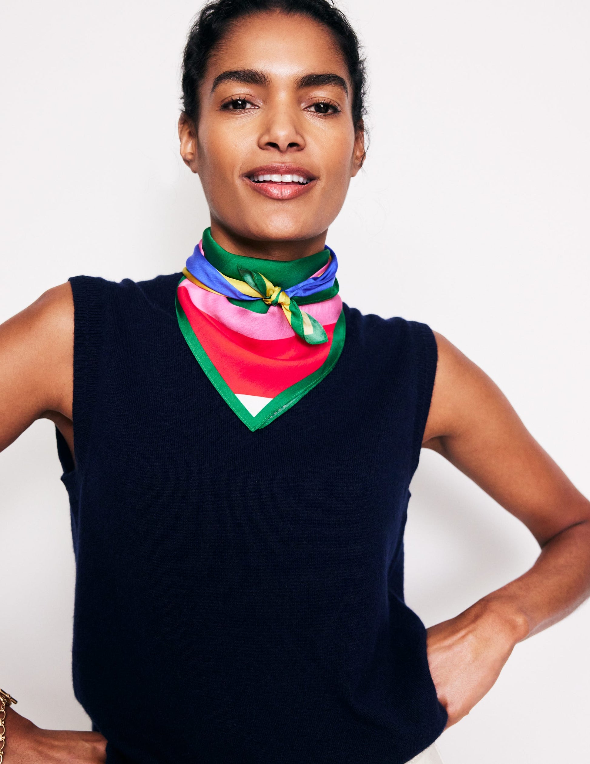 Elisabeth Silk Square Scarf-Multi, Rainbow-1