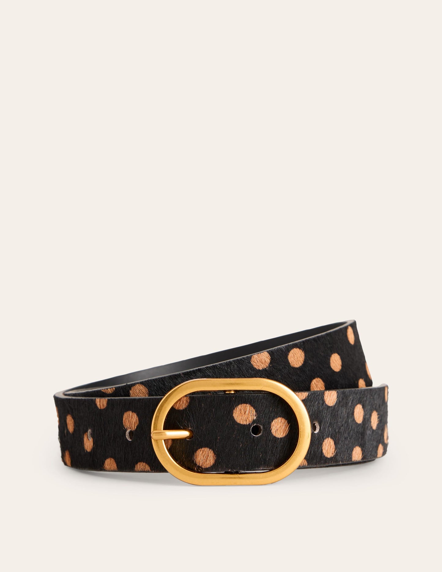 Classic Leather Belt-Black and Camel Spot