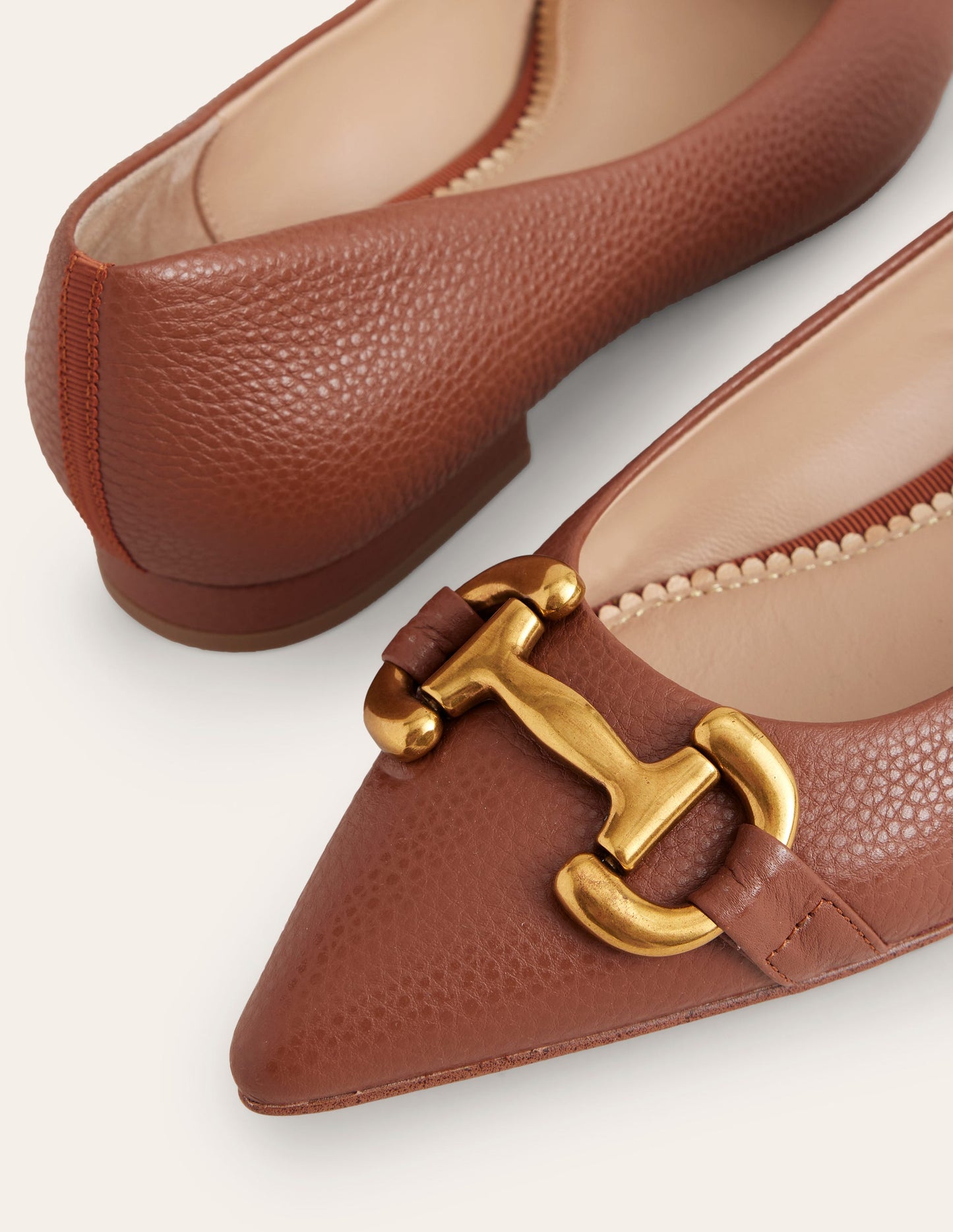 Iris Snaffle Ballet Flats-Tan