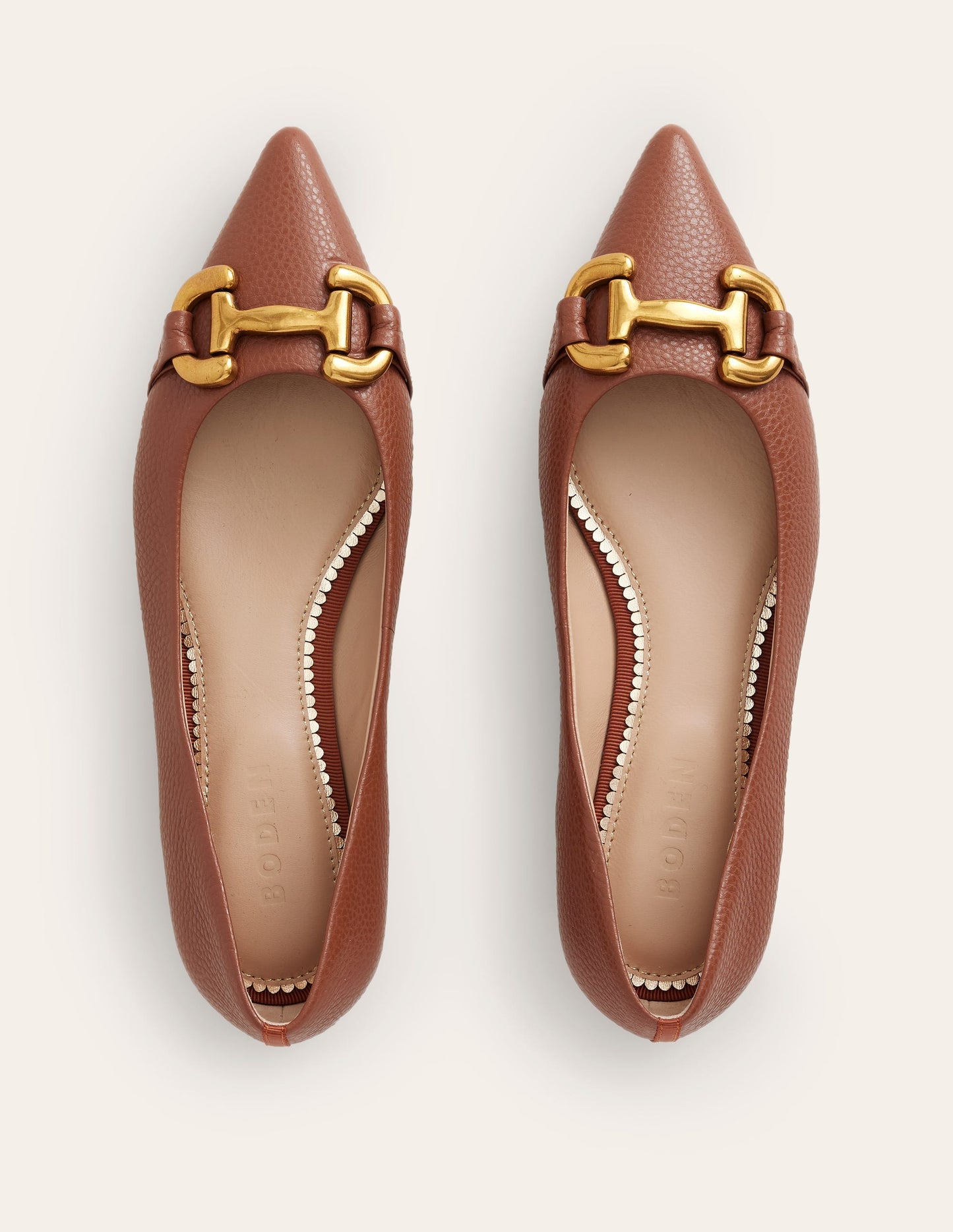 Iris Snaffle Ballet Flats-Tan