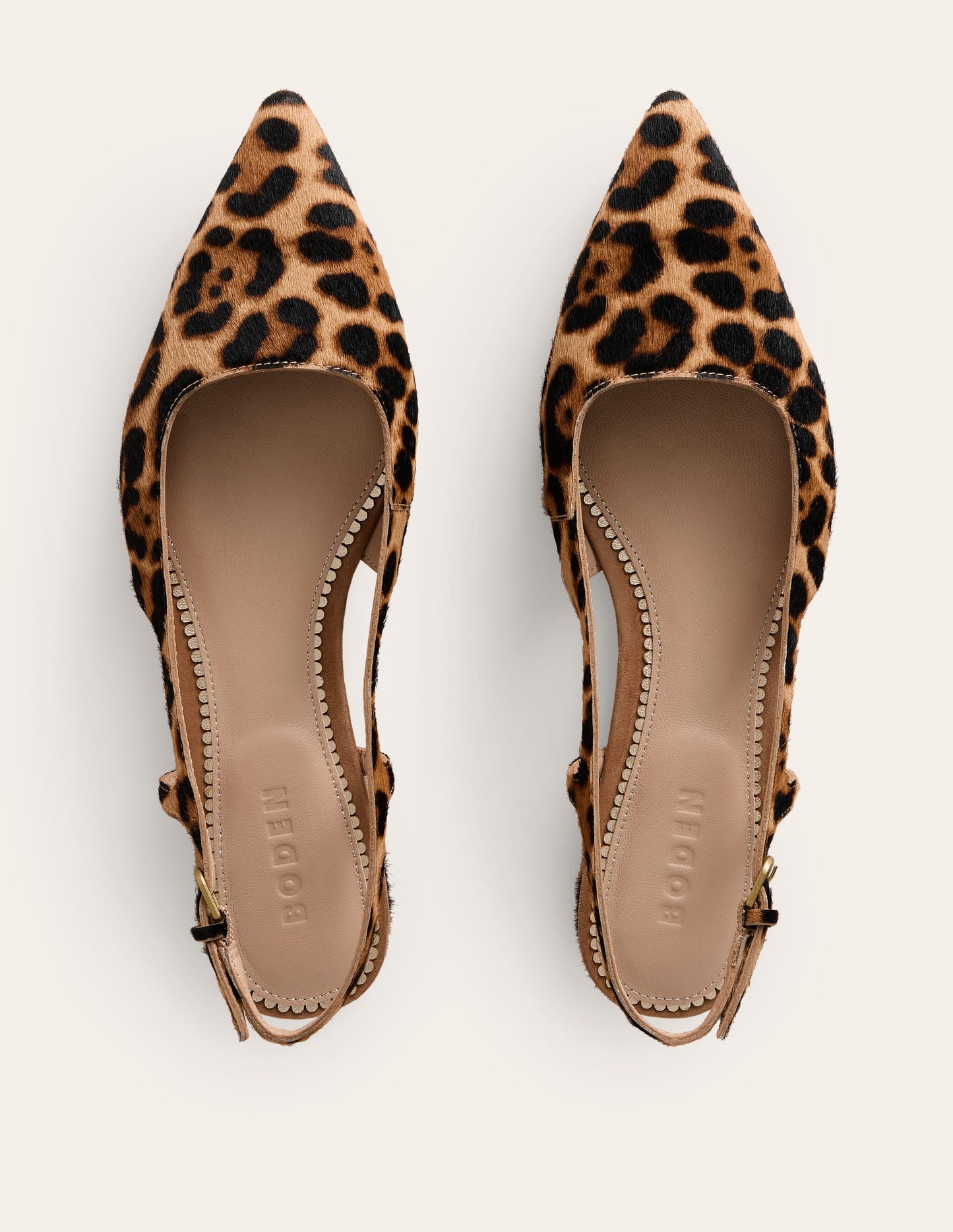 Cut Out Sling Back Flats-Leopard