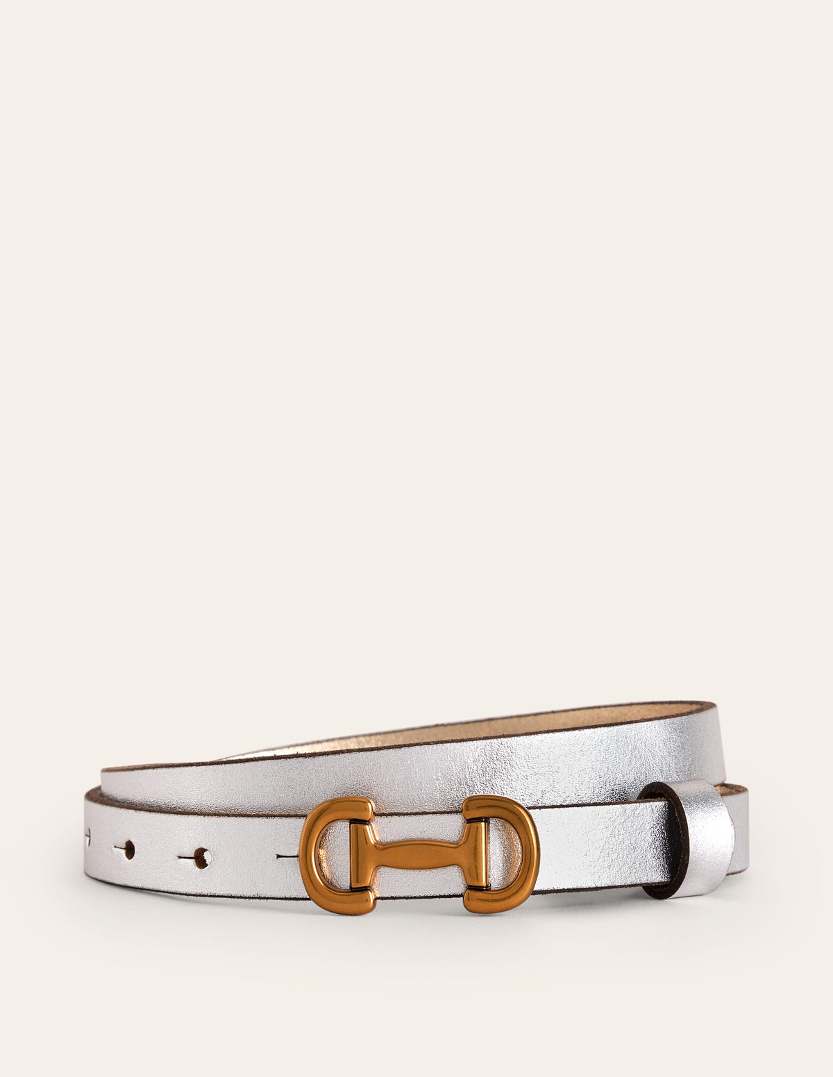 Iris Skinny Snaffle Trim Belt-Silver - Image 2