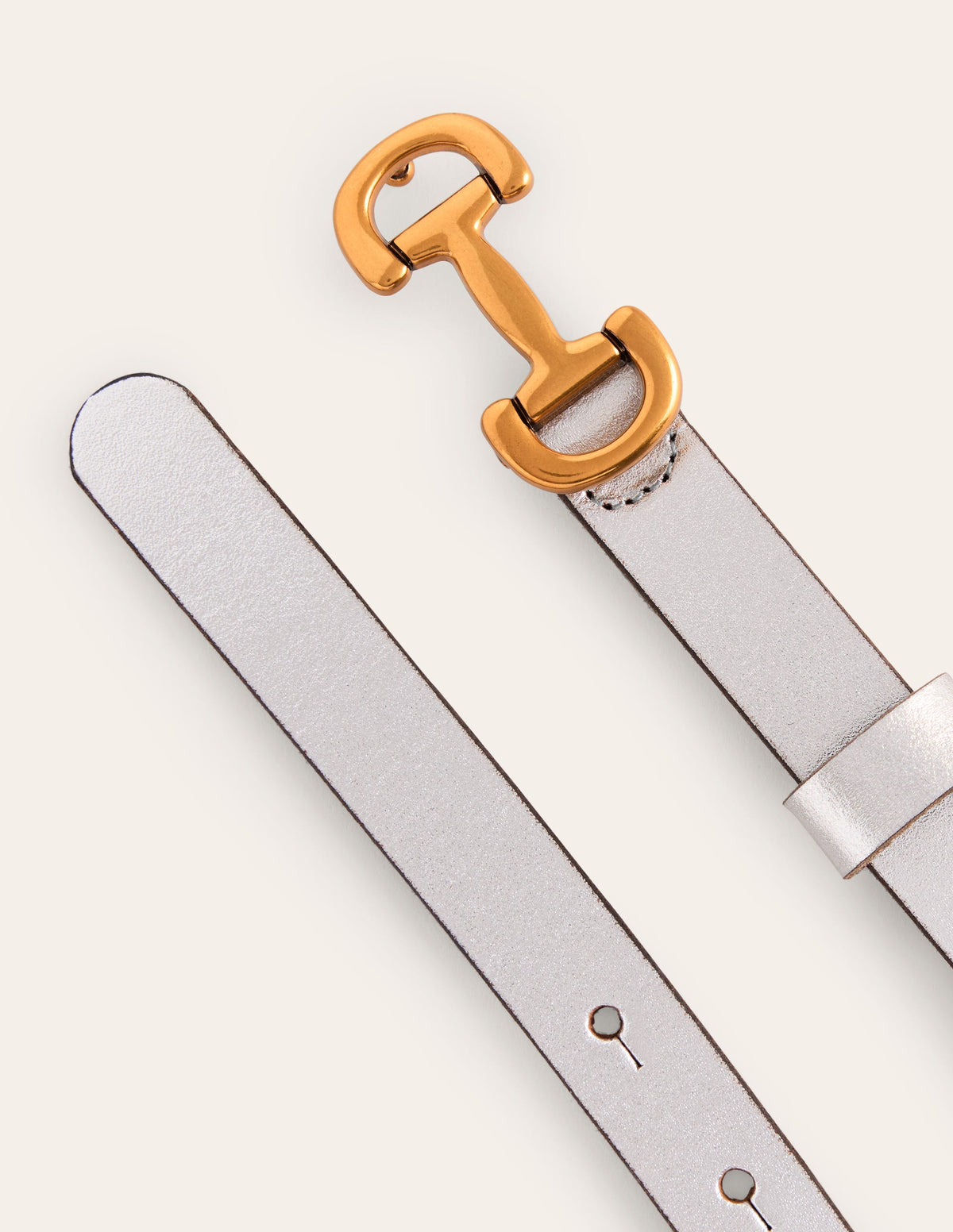 Iris Skinny Snaffle Trim Belt-Silver - Image 3