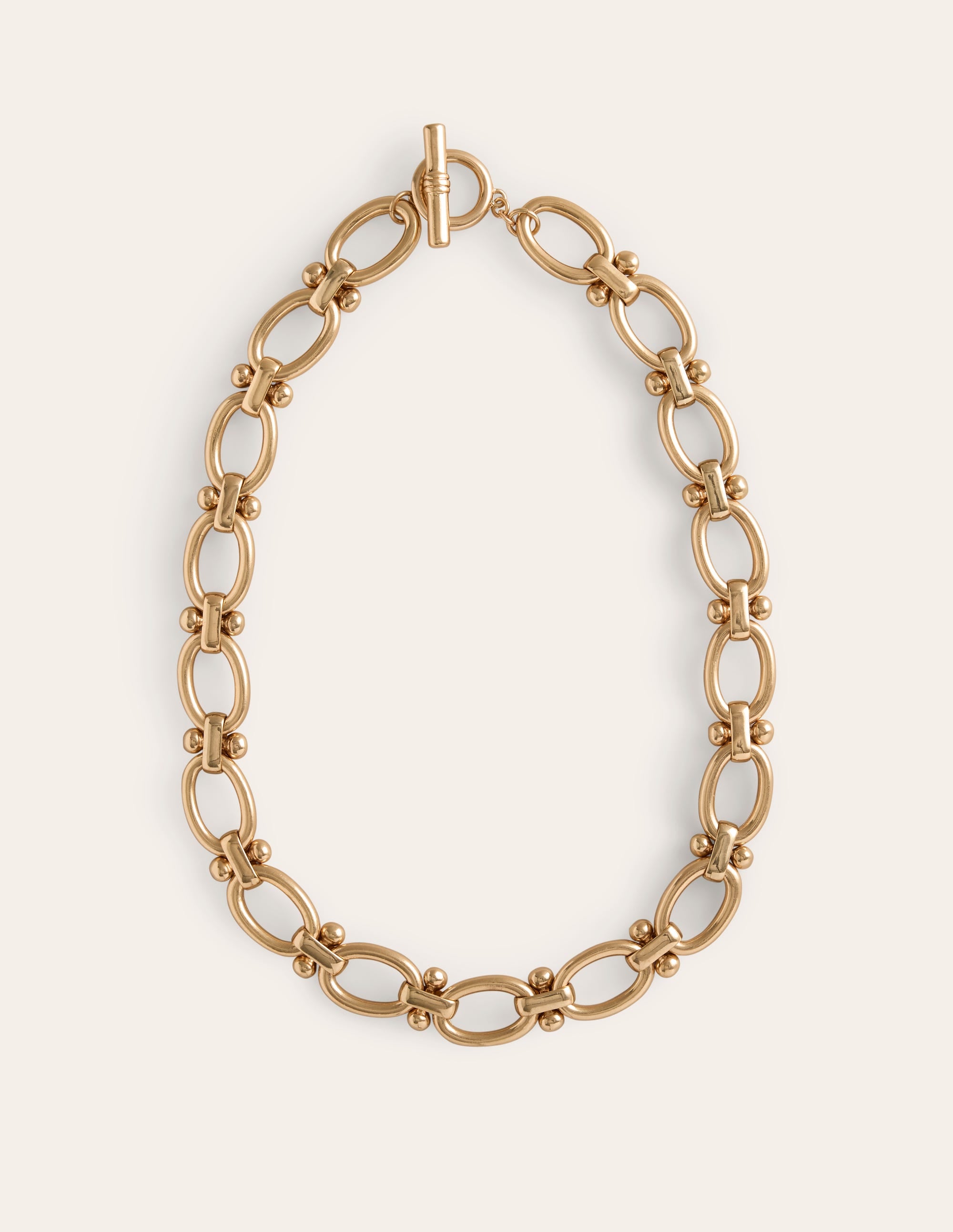 Chunky Oval Chain Necklace-Gold - Image 2