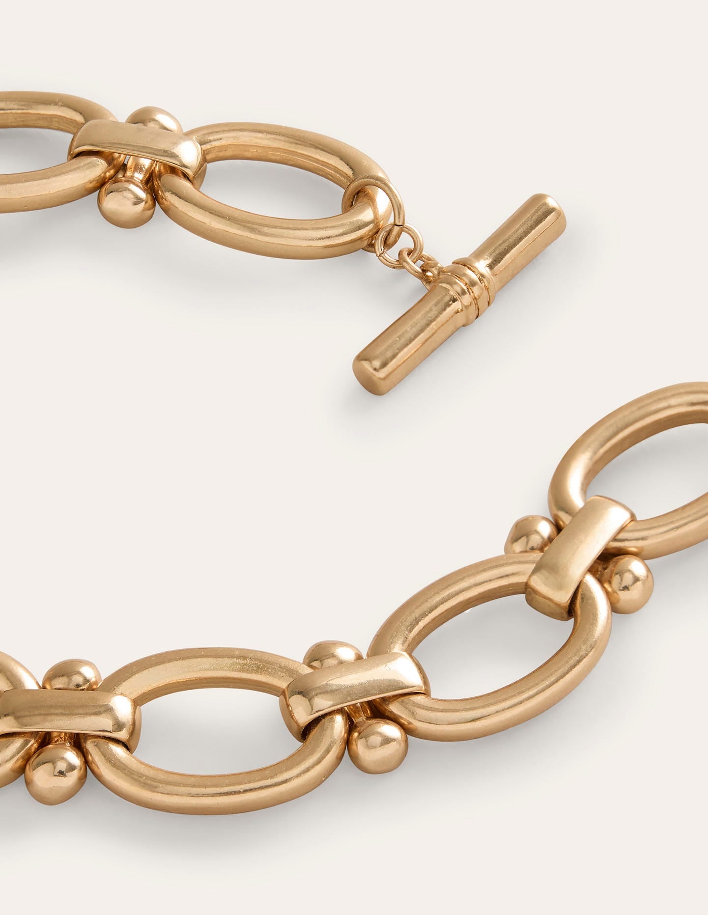Chunky Oval Chain Necklace-Gold - Image 4
