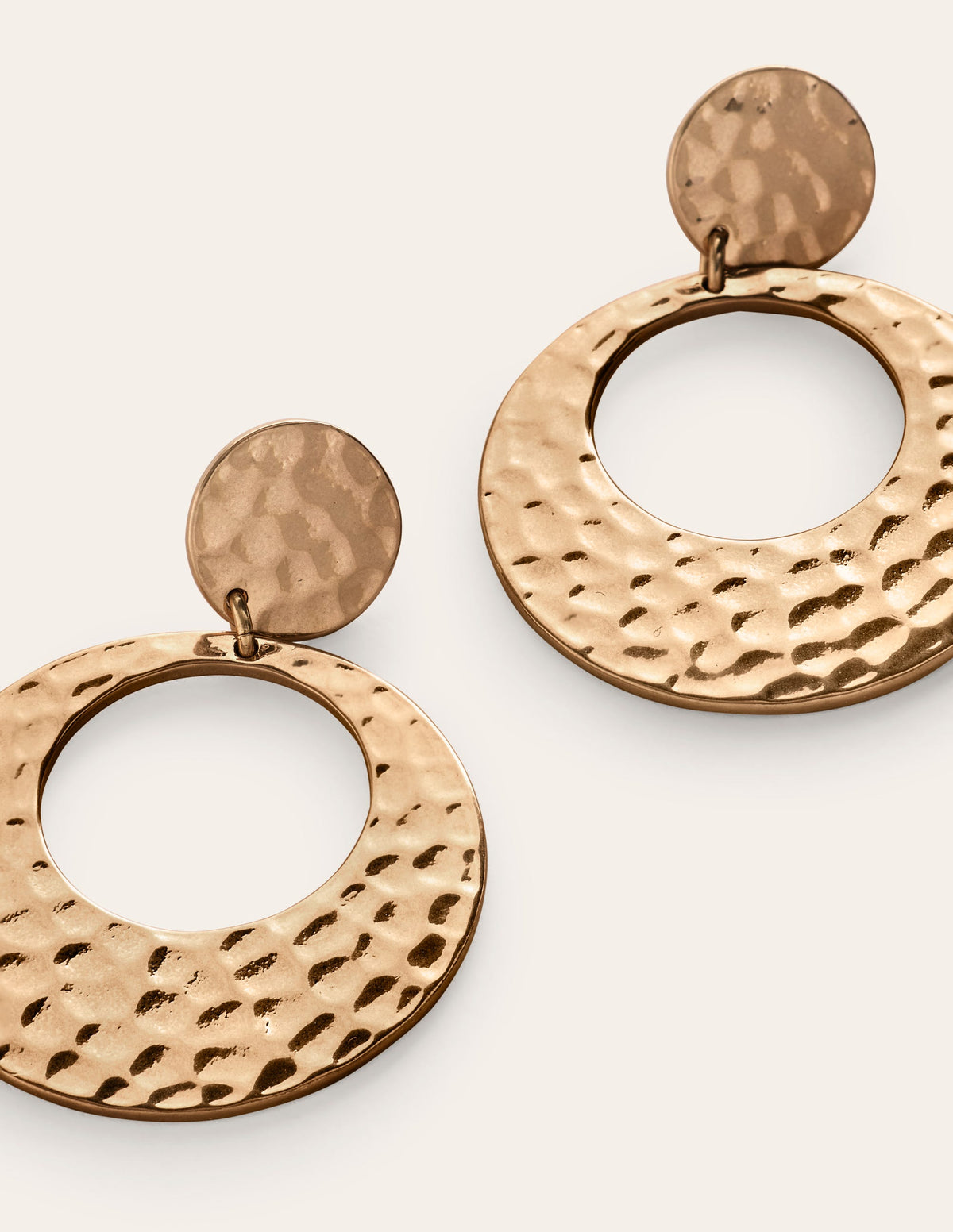 Hammered Earrings-Gold - Image 3