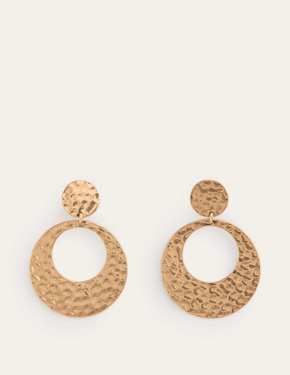 Hammered Earrings-Gold-2