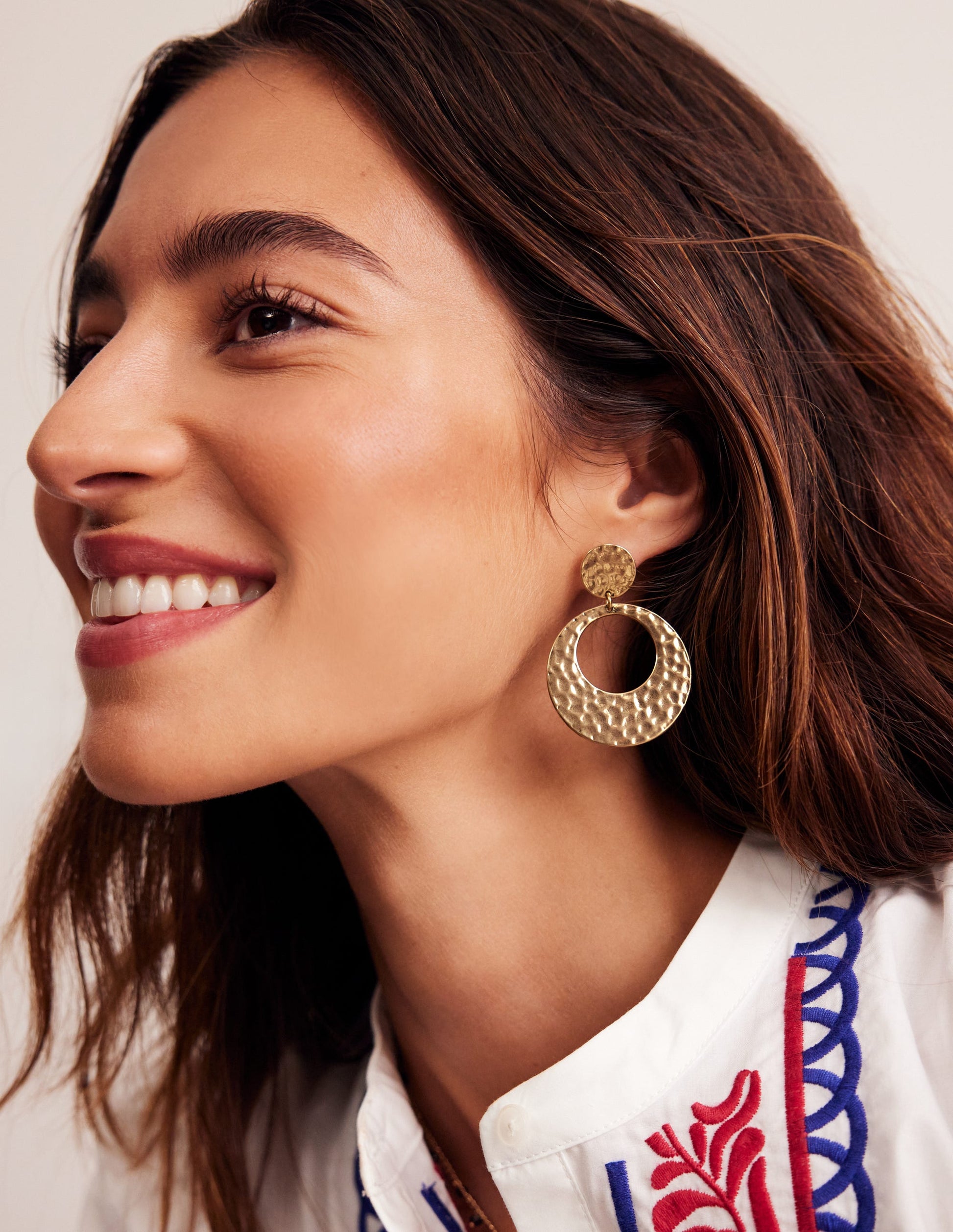 Hammered Earrings-Gold-1