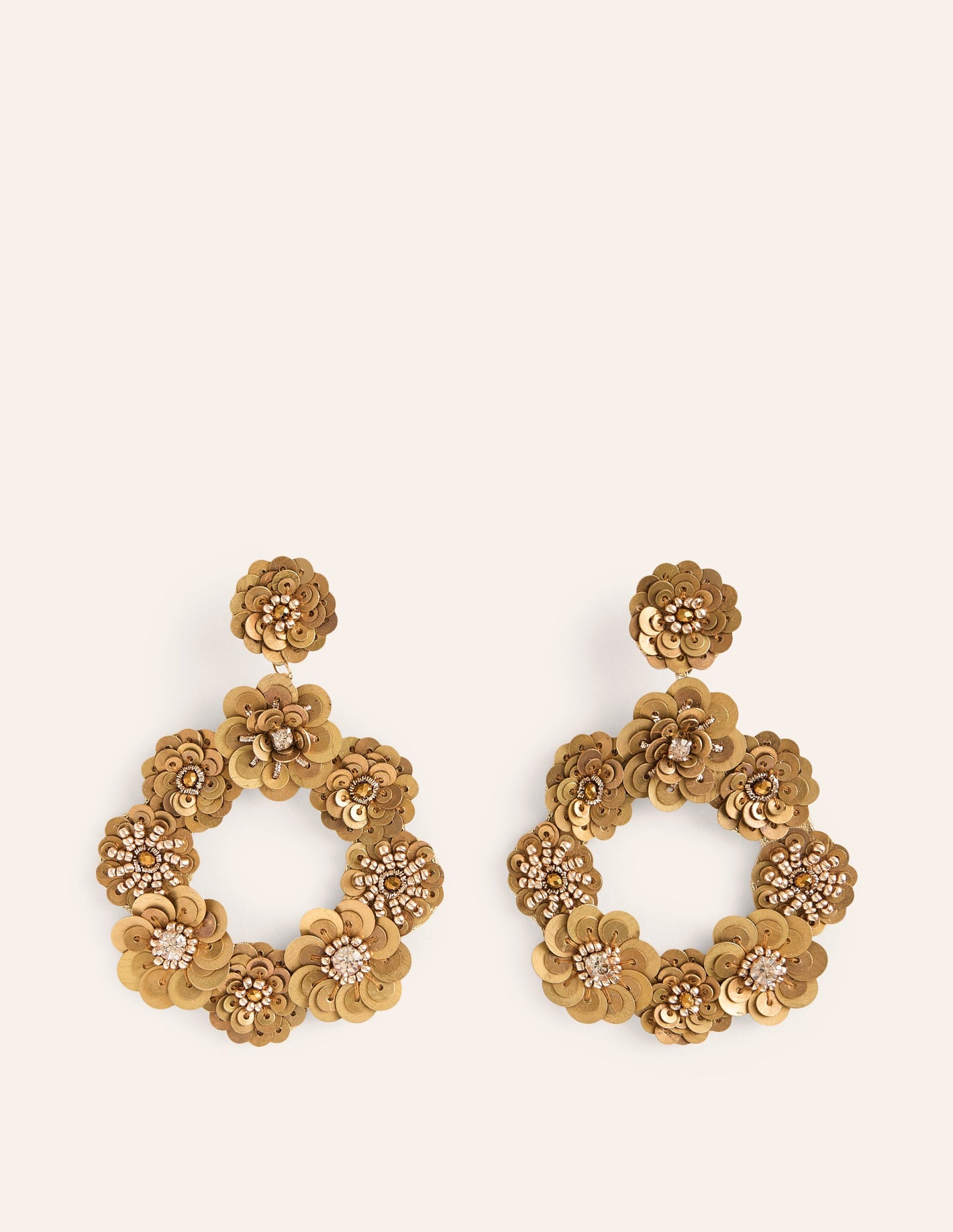 Mega Flower Earrings-Gold