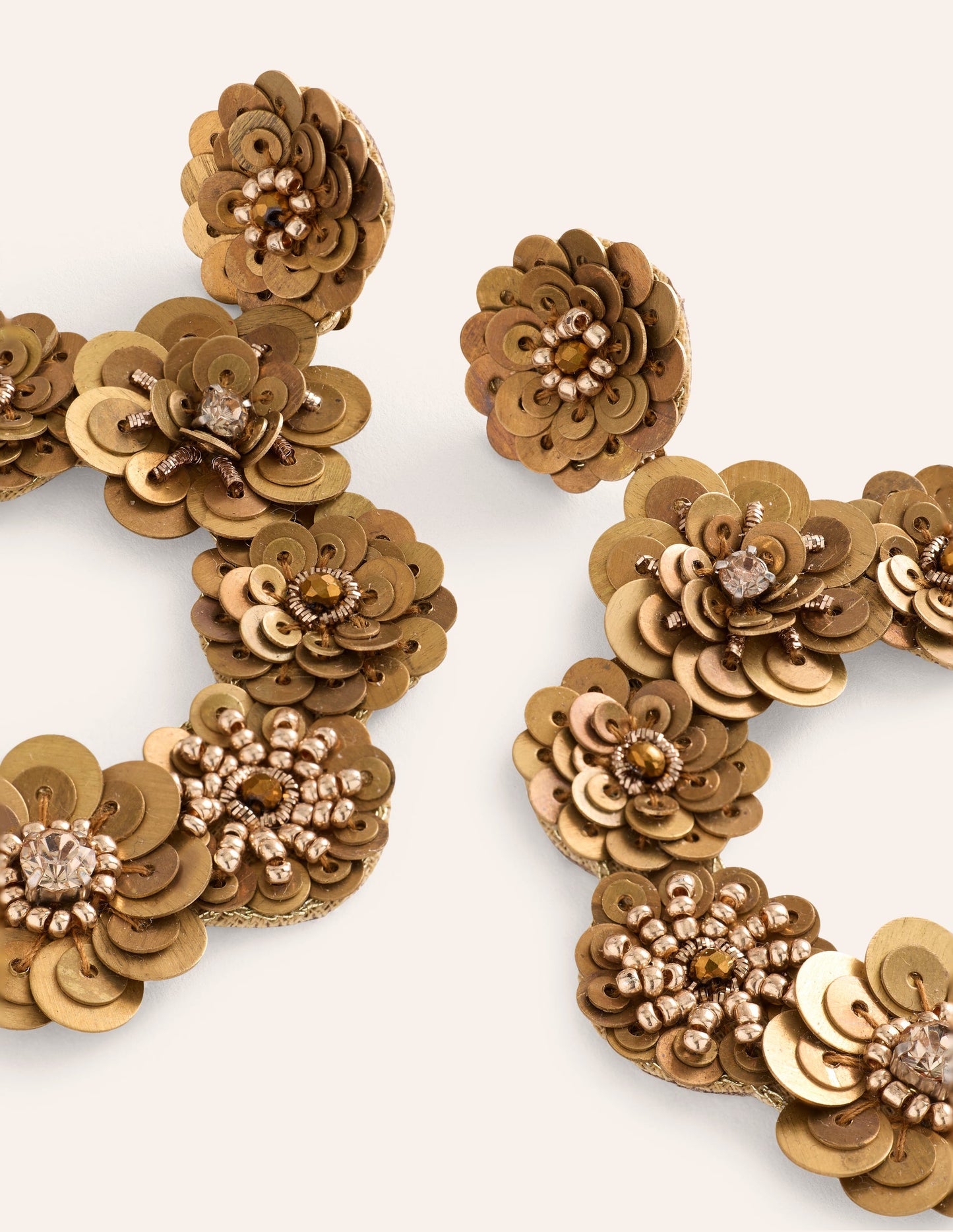 Mega Flower Earrings-Gold