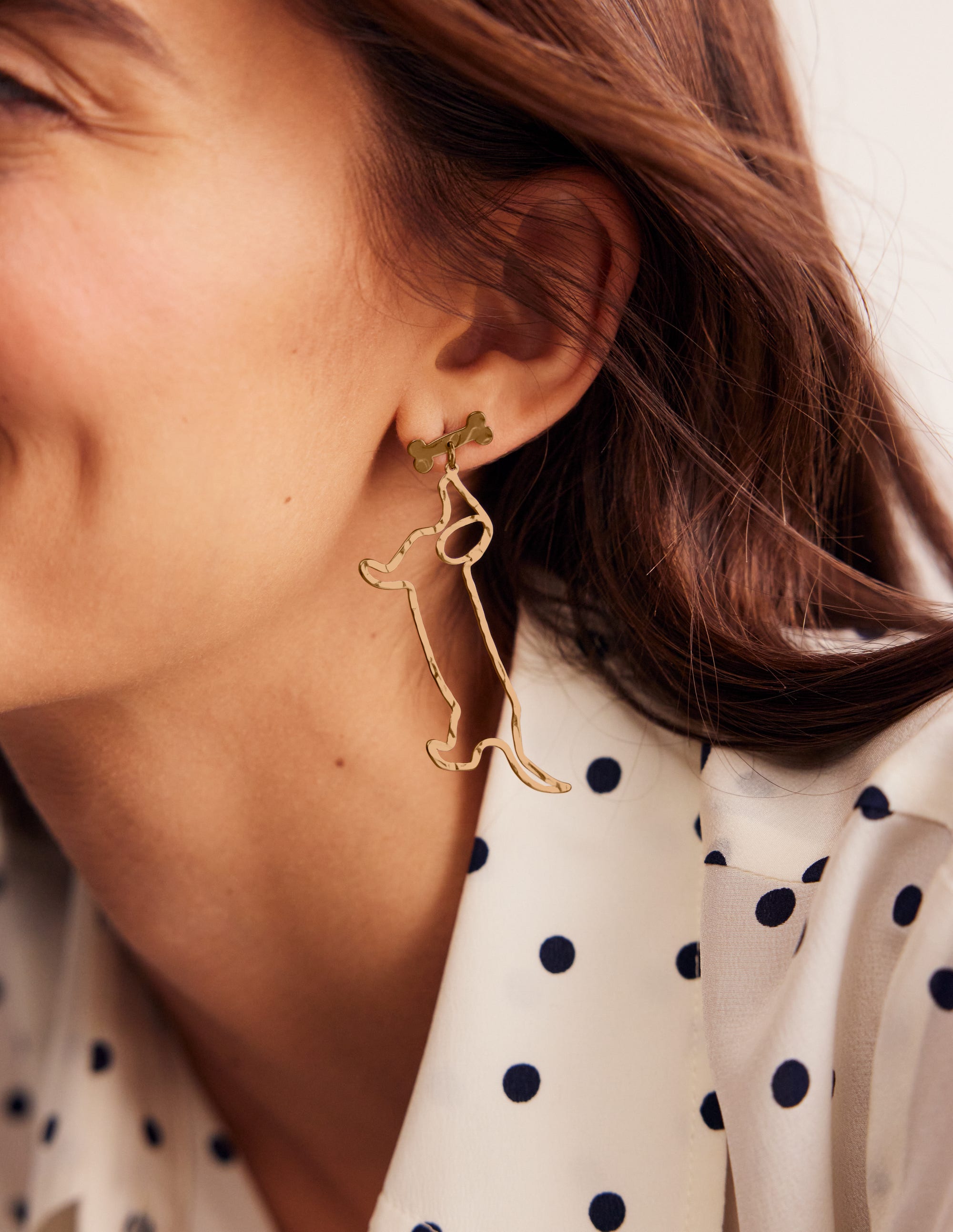 Metal Novelty Earrings-Sausage Dog - Image 2