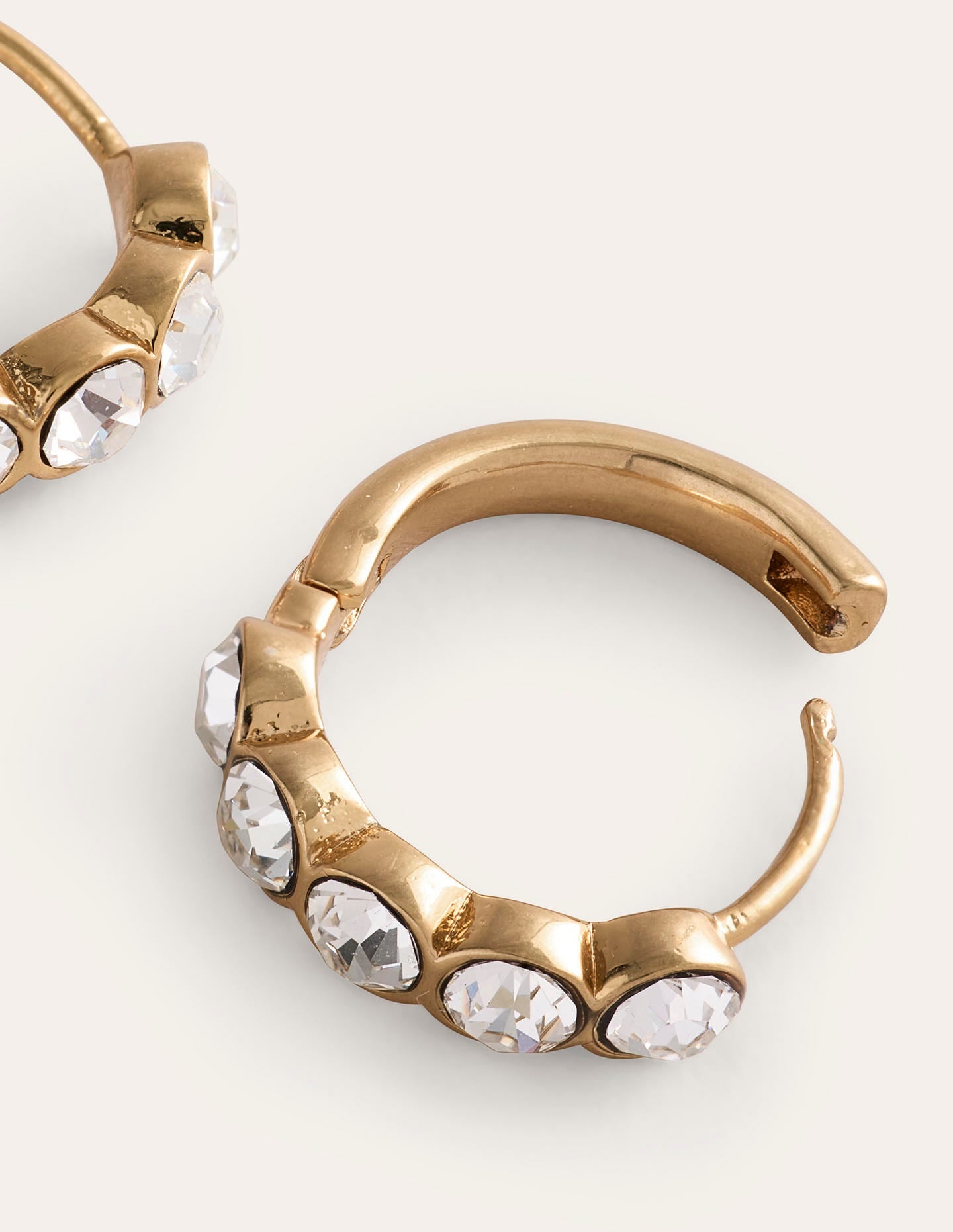 Jewelled Huggie Earrings-Clear - Image 4