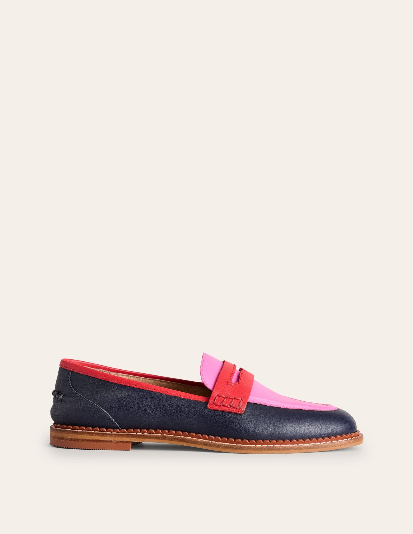 Nya Penny Loafers-Navy/Pink Tourmaline