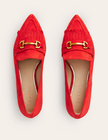 Iris Ghillie Loafers-Red Suede