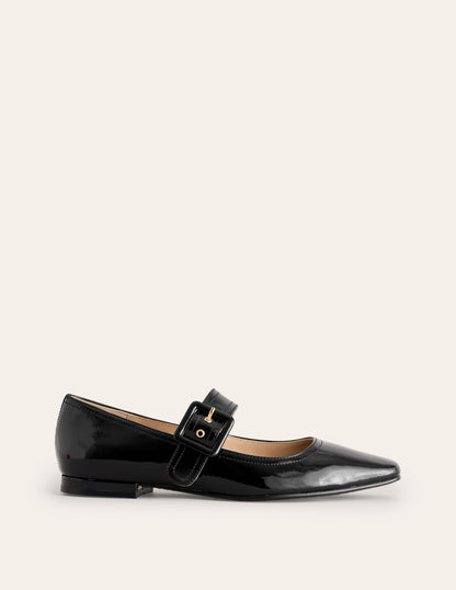 Vic Chisel Toe Mary Janes-Black Patent