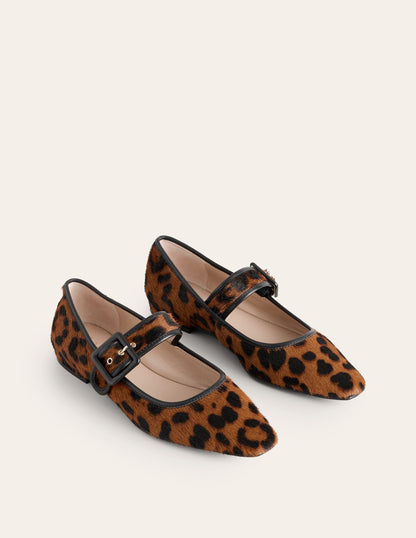 Vic Chisel Toe Mary Janes-Leopard