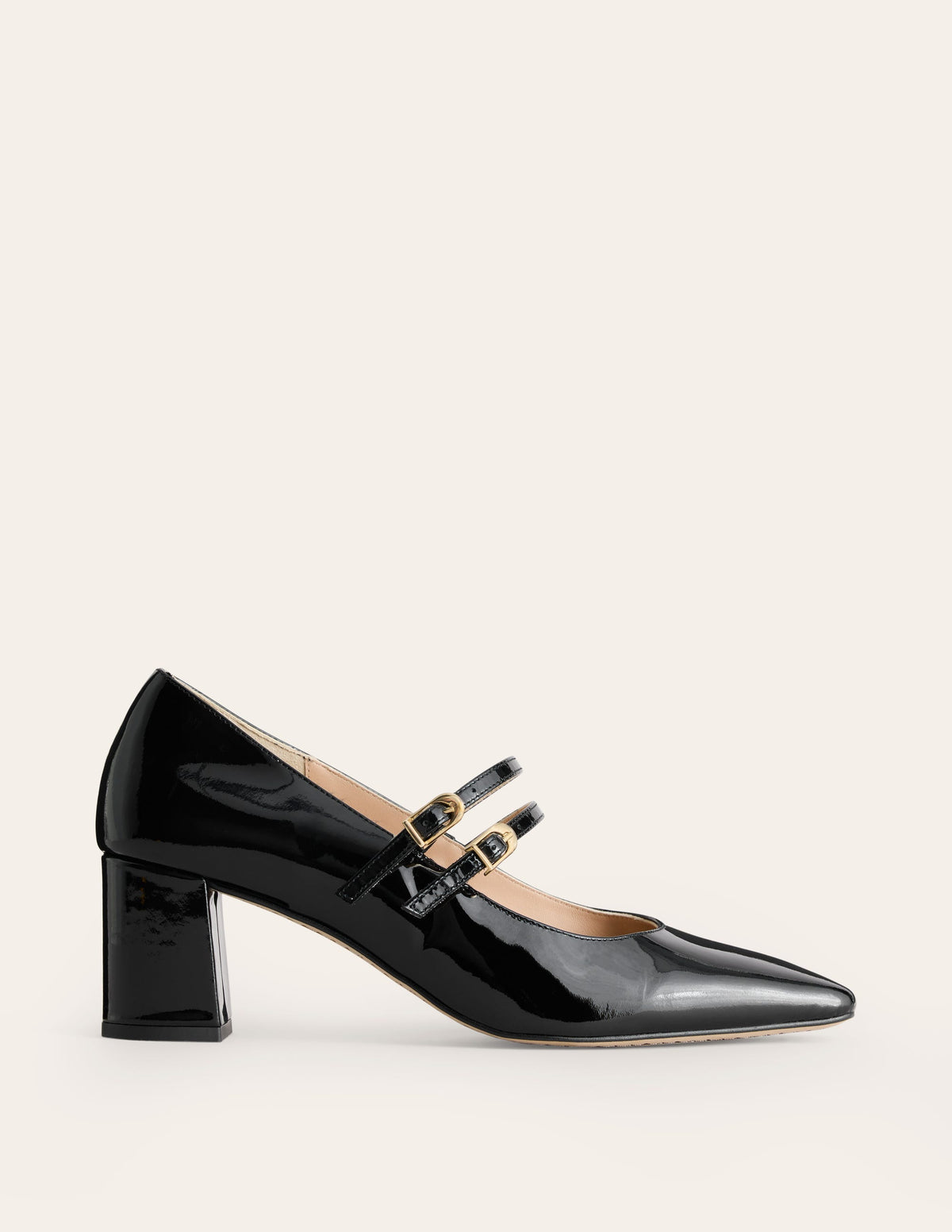 Block Heel Pump-Black Patent - Image 2