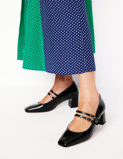 Block Heel Pump-Black Patent-1