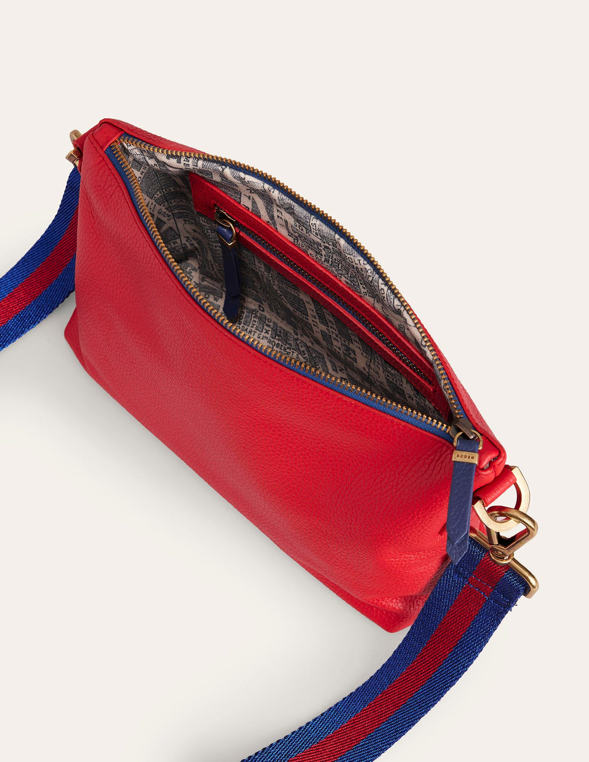 Leather Cross-body Bag-Red - Image 4