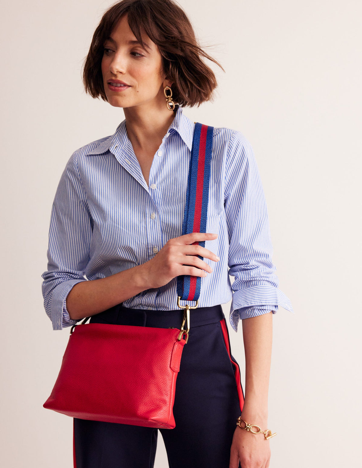 Leather Cross-body Bag-Red - Image 1