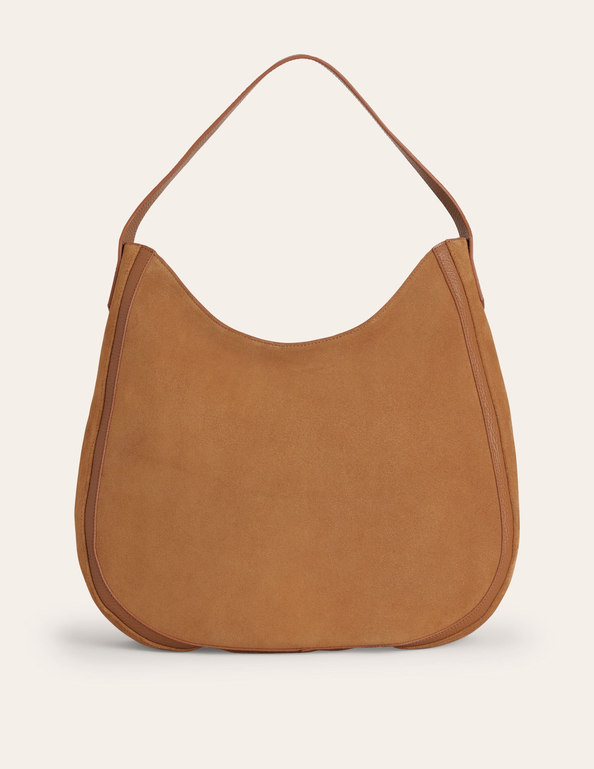 Suede Hobo Bag-Tan-1