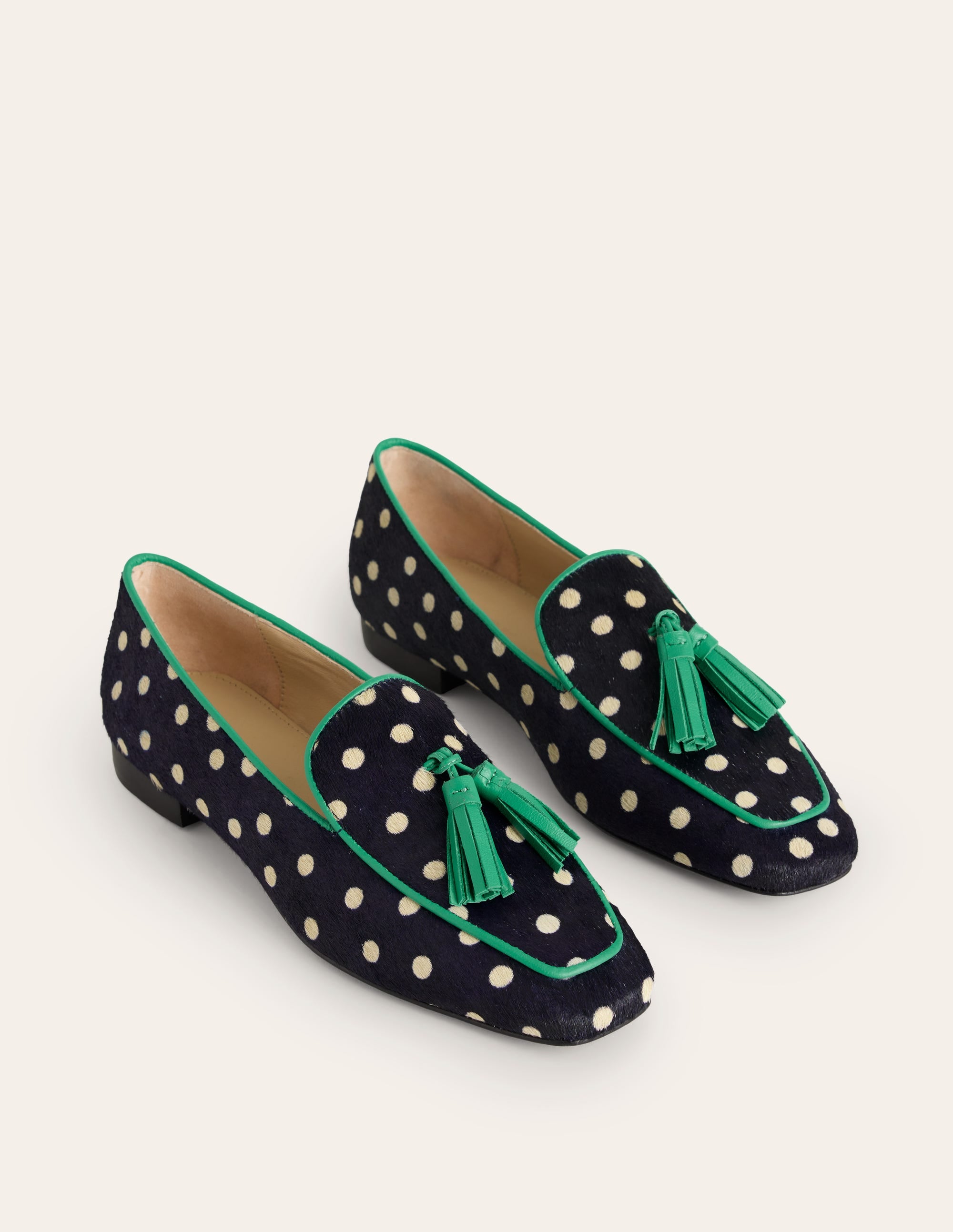 Soft Slipper Flats-Navy, Ecru Spot - Image 2