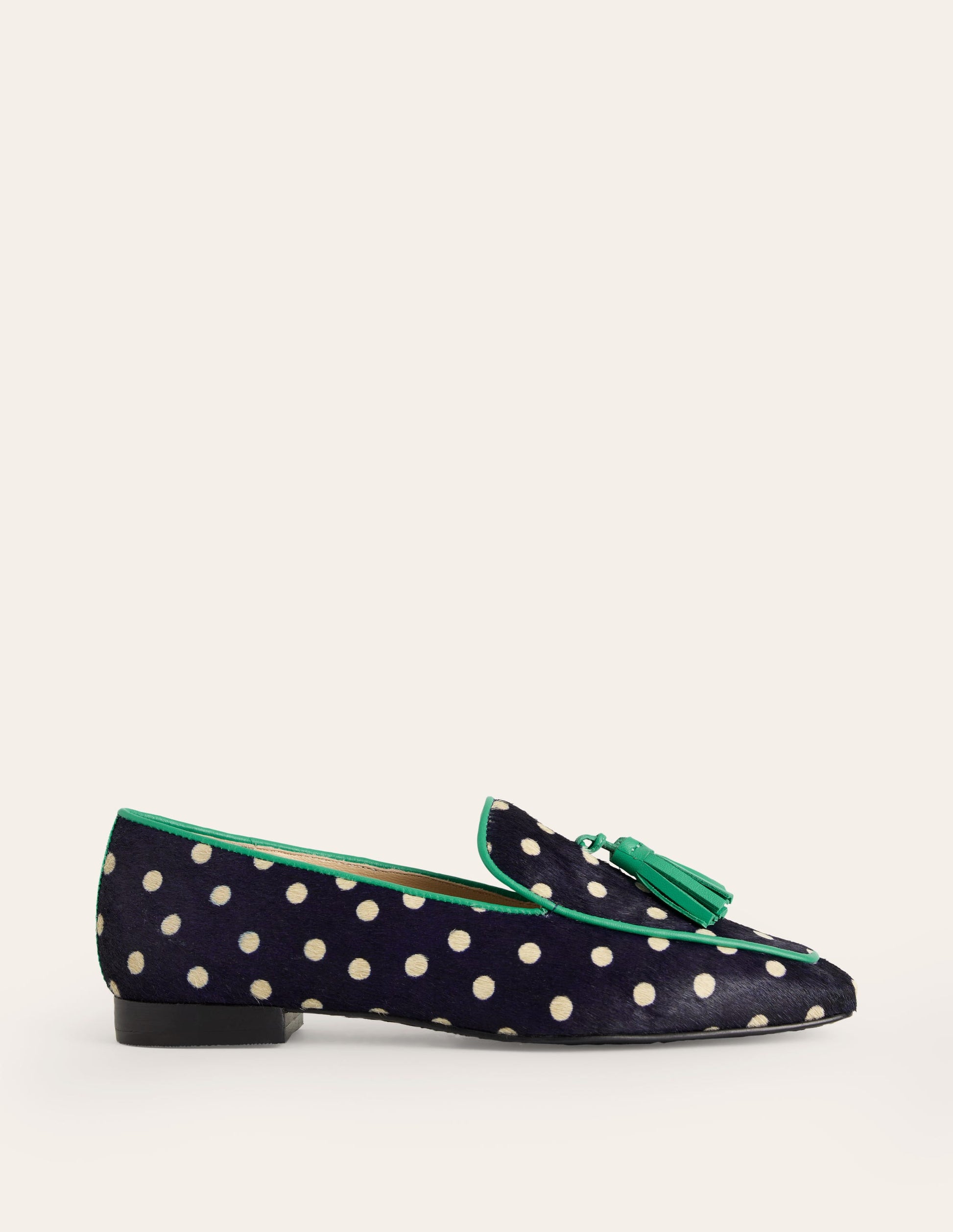 Soft Slipper Flats-Navy, Ecru Spot-1