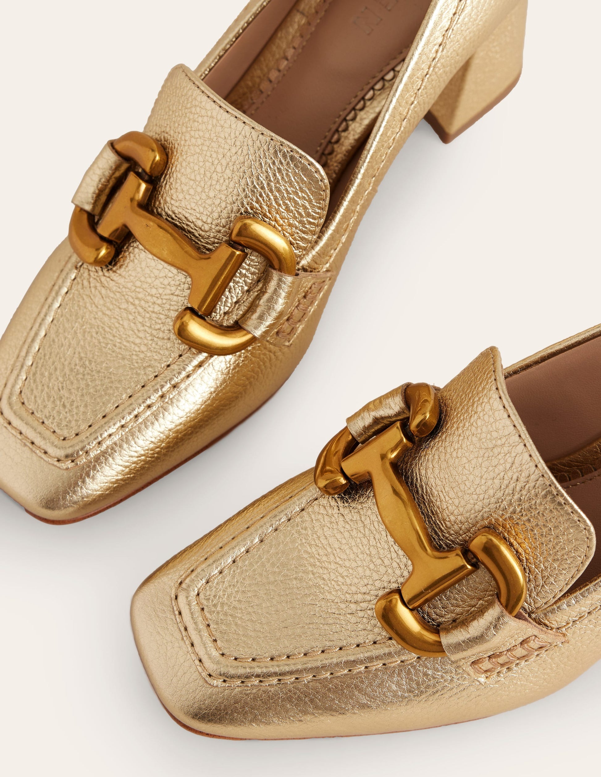 Iris Snaffle Heeled Loafers-Gold-4