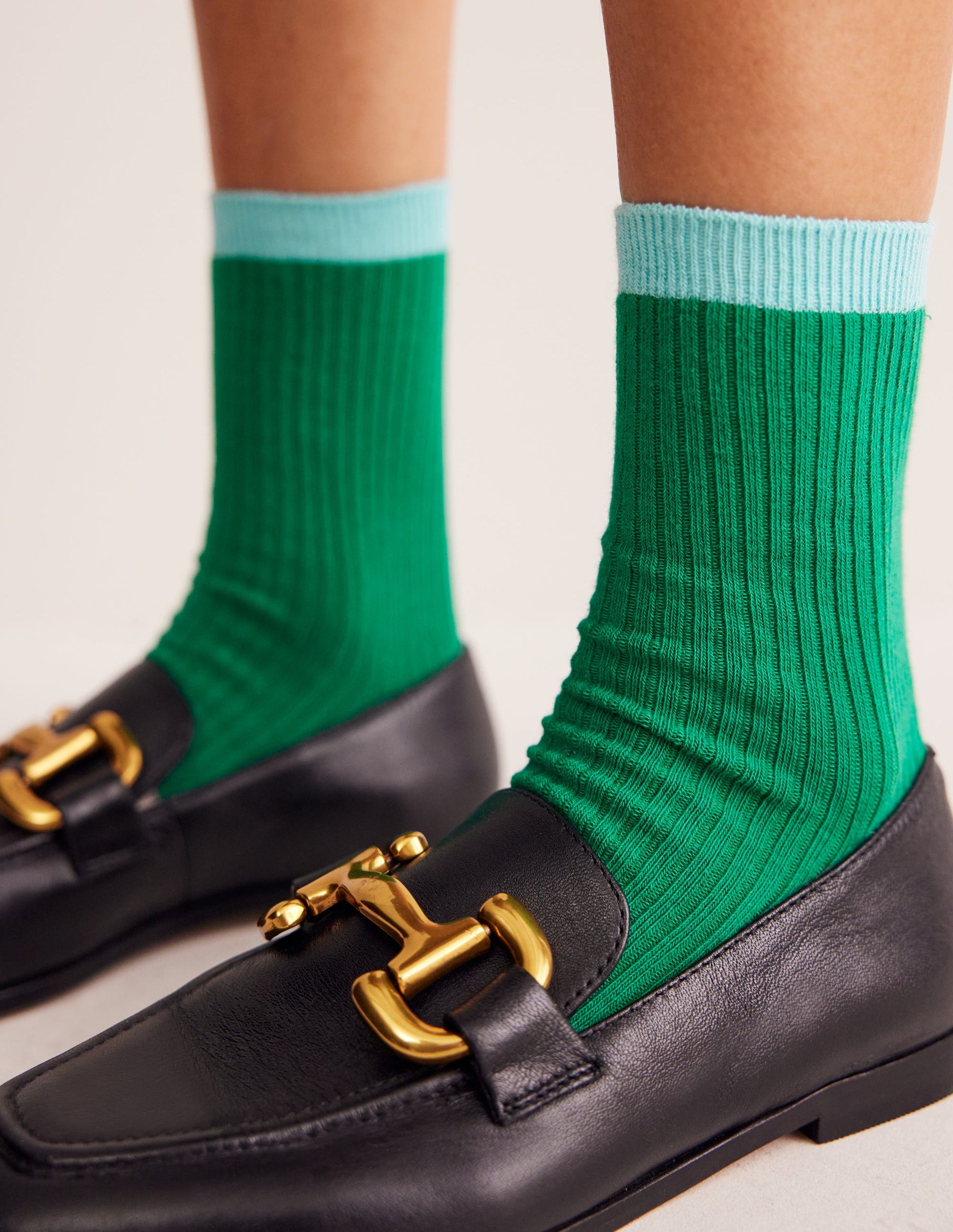 3 Pack Ribbed Ankle Socks-Colour Block-2