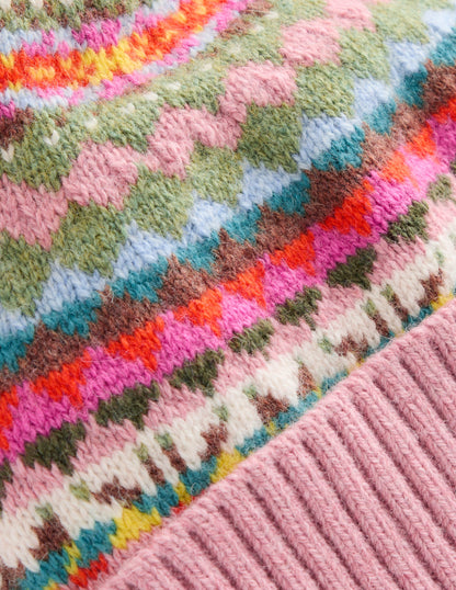 Fair Isle Hat-Pink