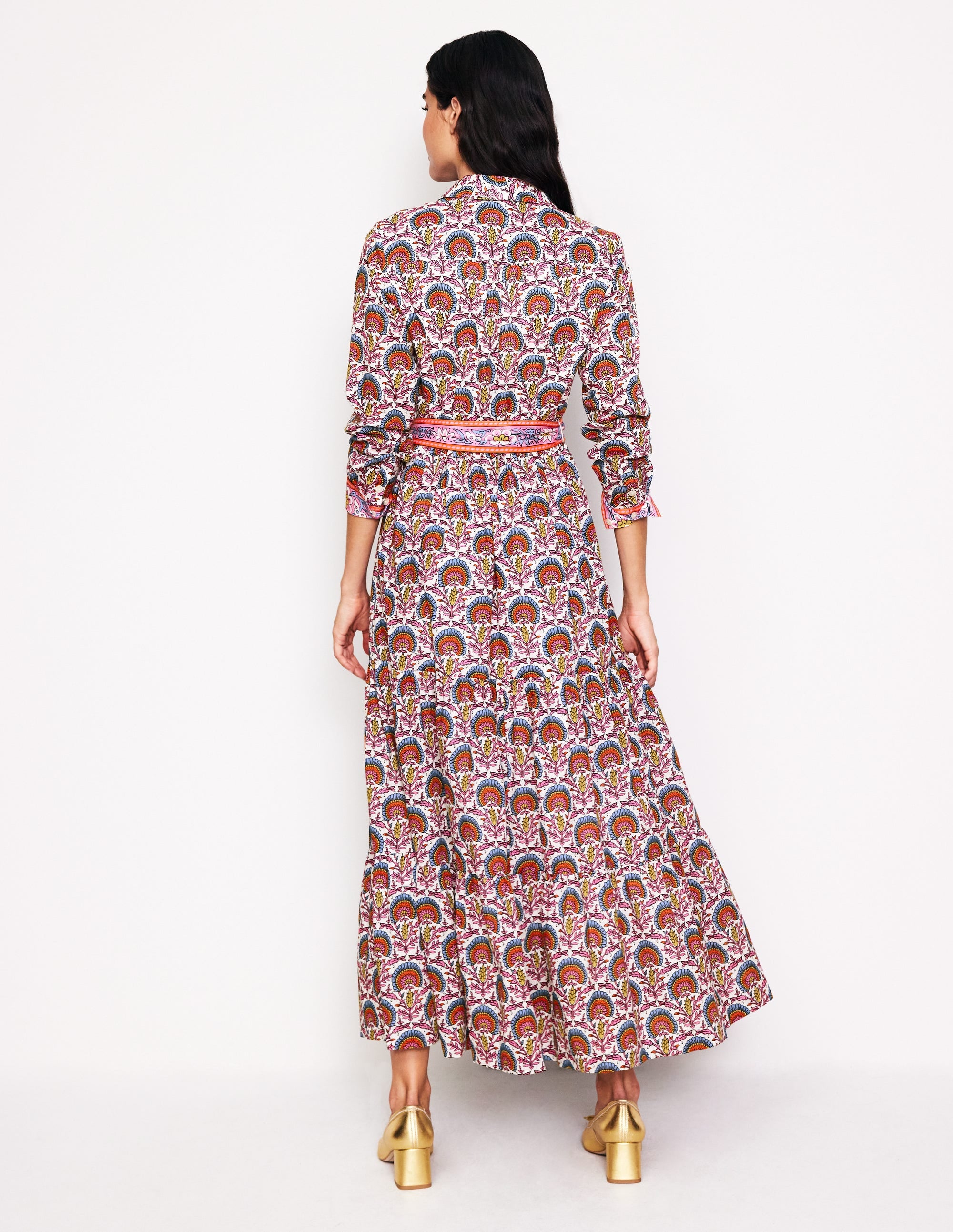 Flo Cotton Midi Shirt Dress-Passion Bud - Image 4
