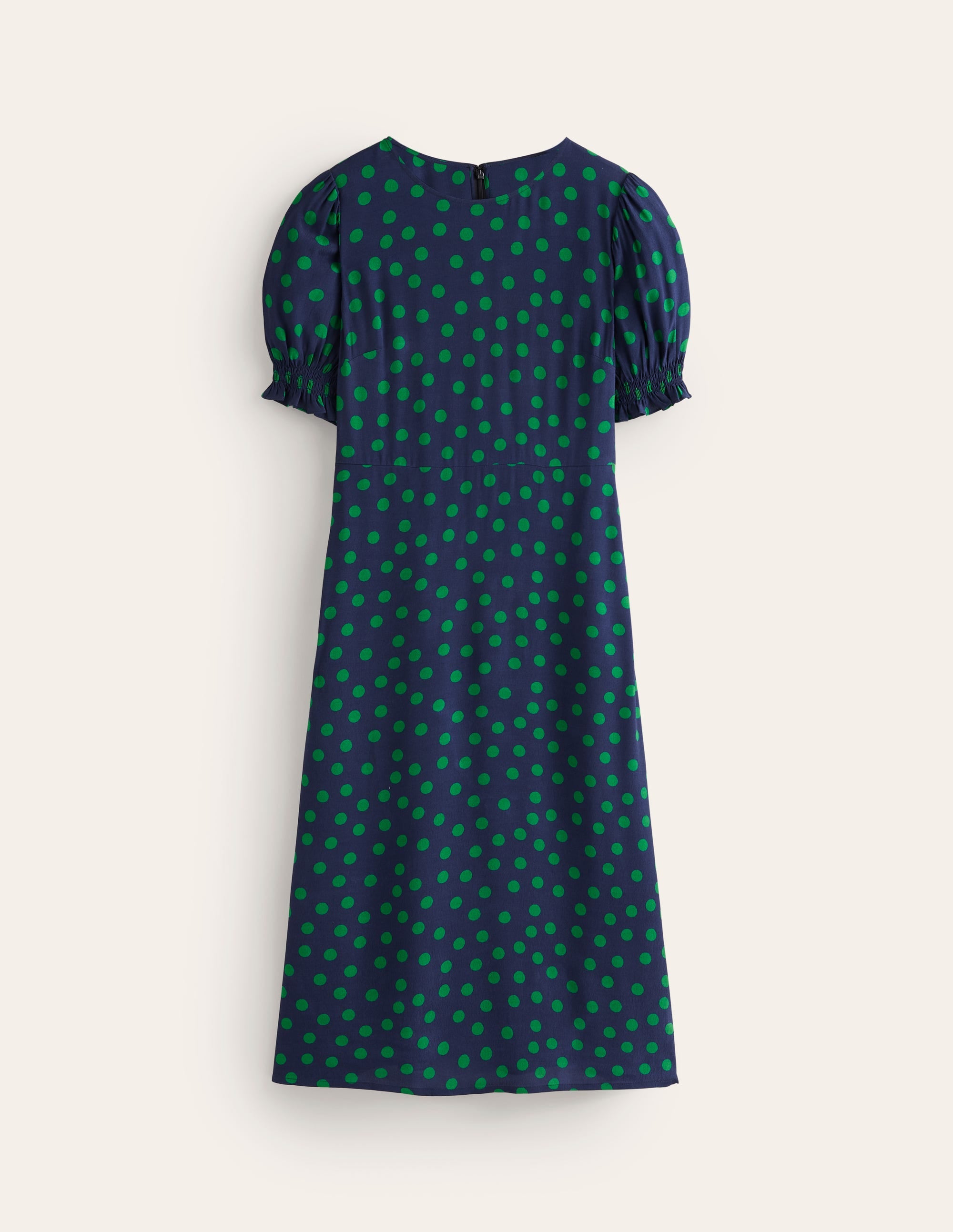 Corinne Midi Tea Dress-Navy, Abstract Dot - Image 5