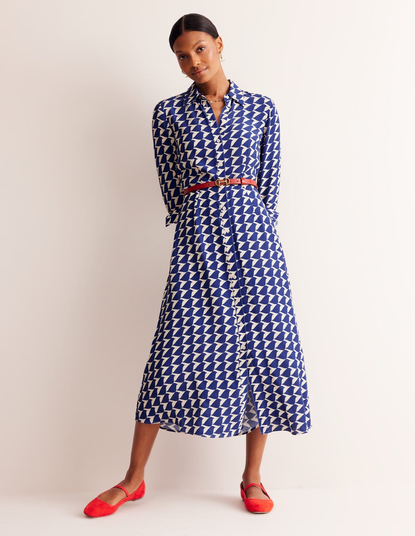 Kate Midi Shirt Dress-Mazarine Blue, Birdie