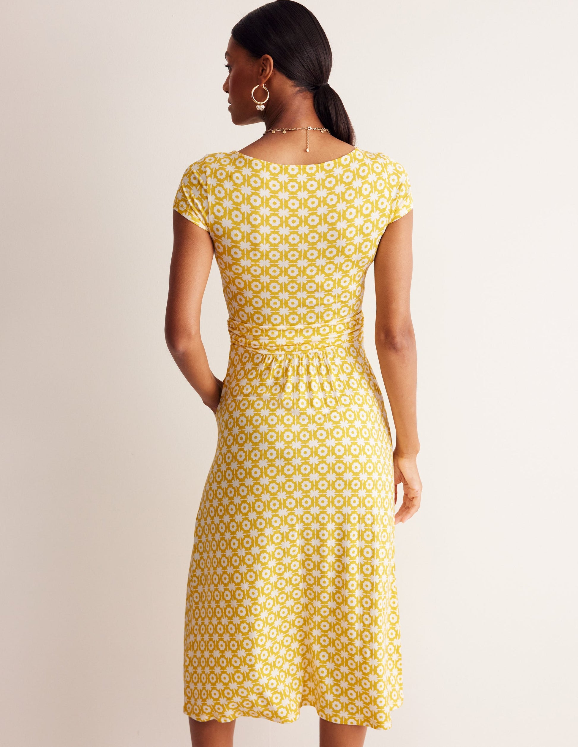 Amelie Jersey Midi Dress-Passion Fruit, Blossom Tile-3