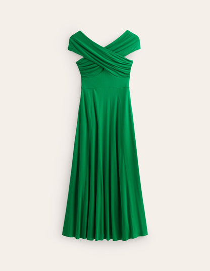 Bardot Jersey Maxi Dress-Green Tambourine