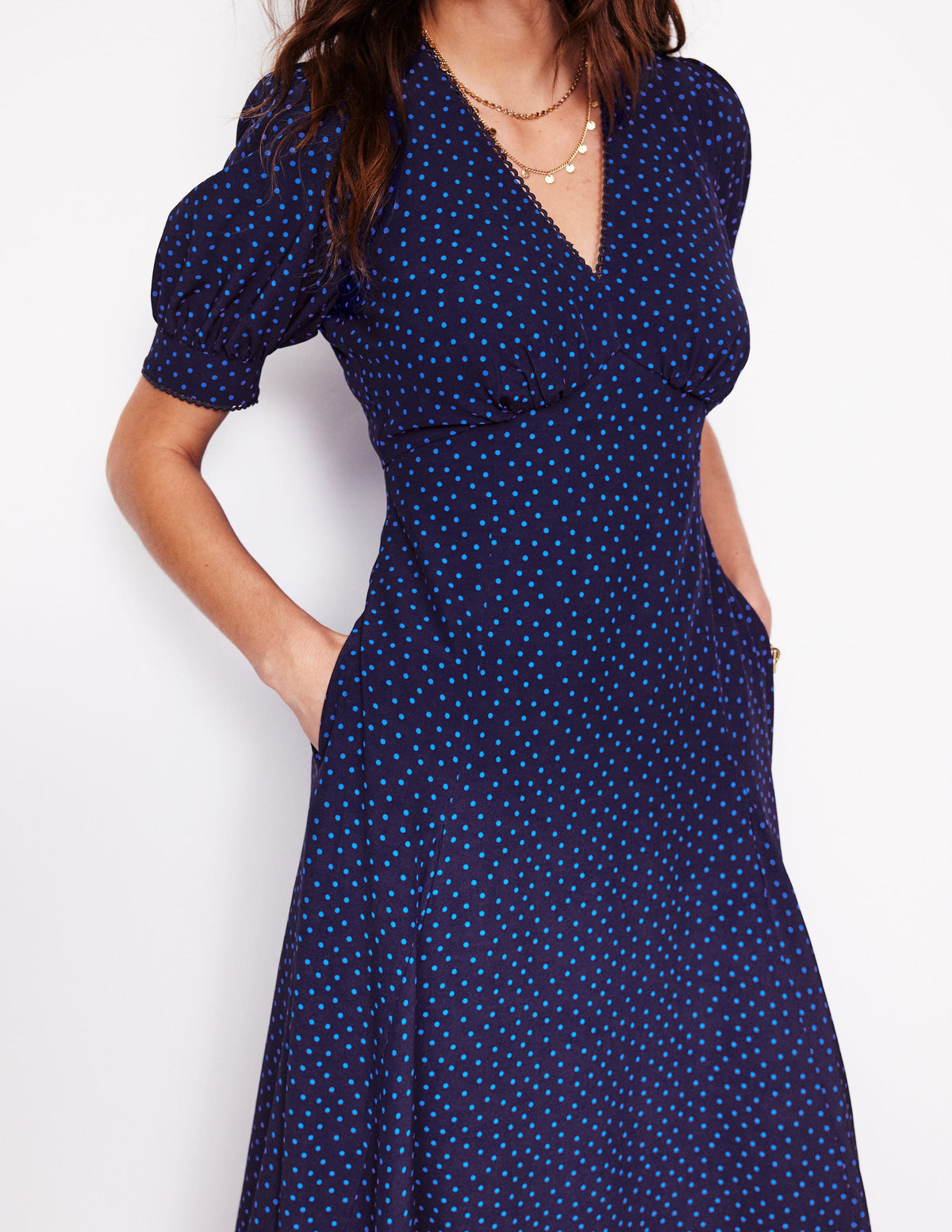 Rosie Godet Tea Dress-Directoire Blue, Abstract Dot - Image 2