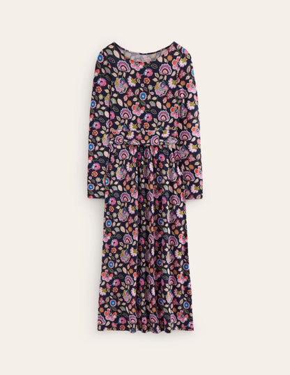 Amelie Long Sleeve Midi Dress-Multi,  Cascade Bloom