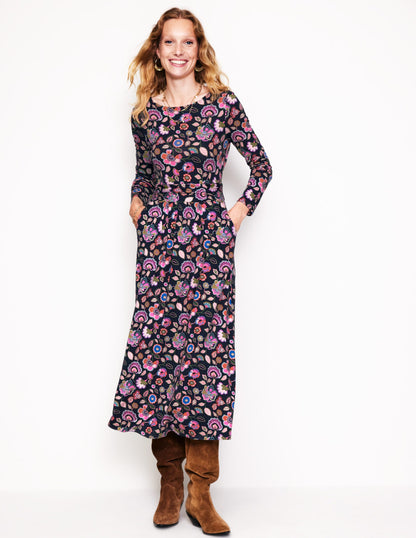 Amelie Long Sleeve Midi Dress-Multi,  Cascade Bloom