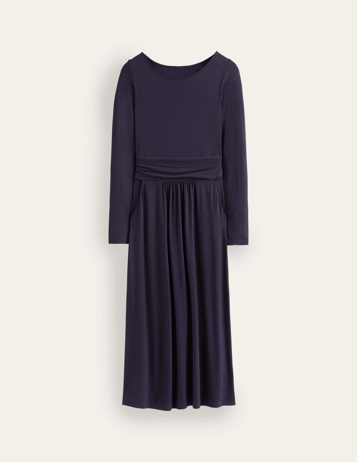 Amelie Long Sleeve Midi Dress-Navy